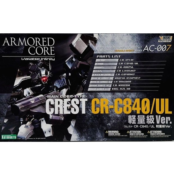 Kotobukiya Armored Core Crest CR-C840/UL Lightweight Class Ver 4934054063291 (Plastic Model)