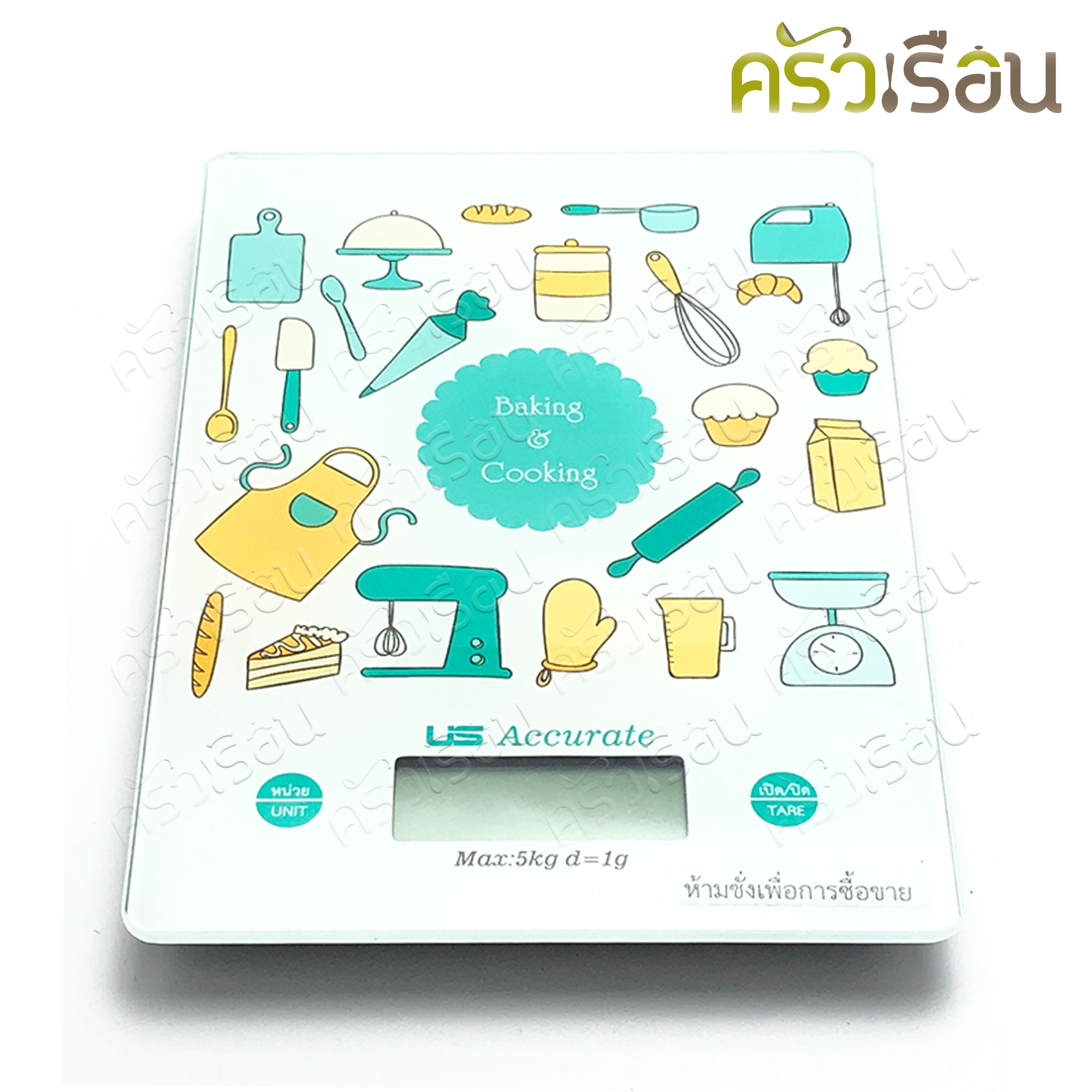 US เครื่องชั่งน้ำหนัก ดิจิตอล ใช้ในห้องครัว 5 กก. 14.5 x 20 x 2 ซม. วายจีกลาส SCD-5YG เครื่องชั่ง Digital กิโล ตาชั่งดิจิตอล