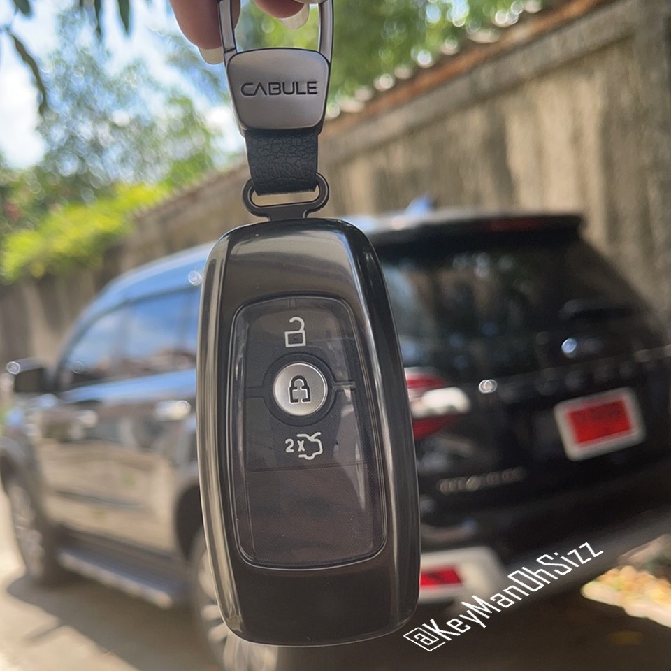 เคสโลหะรีโมทรถฟอร์ด Ford Everest , Ford Raptor, Ford WildTrak 2022 แบบ 2 ชั้น (Double-Layer Metal Aluminum Alloy Key Cover with transparent push button Guard 360) Ford Key Case Ford Everest, Ranger, Raptor 2018-2020 Smart Key รุ่น 3 และ 4 ปุ่ม Smart Key