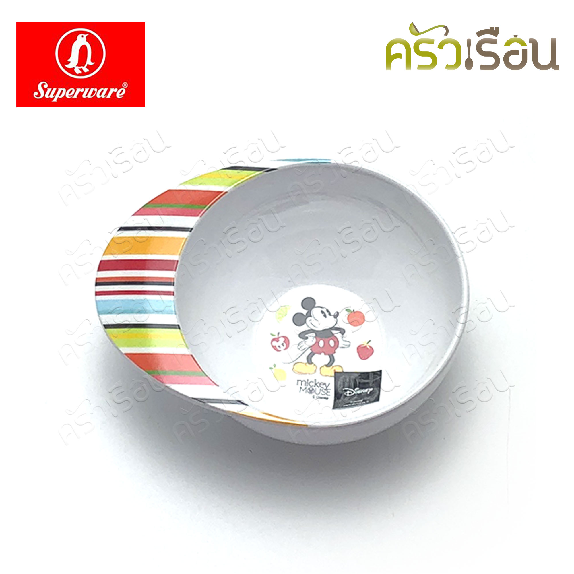 Superware ลาย Mickey Summer Fun มิกกี้ ซัมเมอร์ฟัน [ ราคาต่อชิ้น ] จาน หรือ ชาม หรือ ช้อนส้อม หรือ แก้วน้ำ เมลามีน
