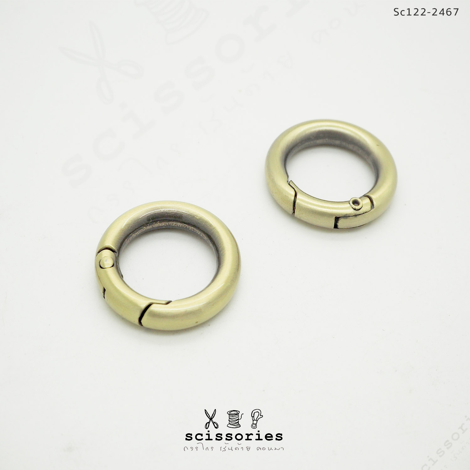 ห่วงวงกลม 2 cm.ง้างเปิดปิด สีเหลืองปัด /2 ตัว