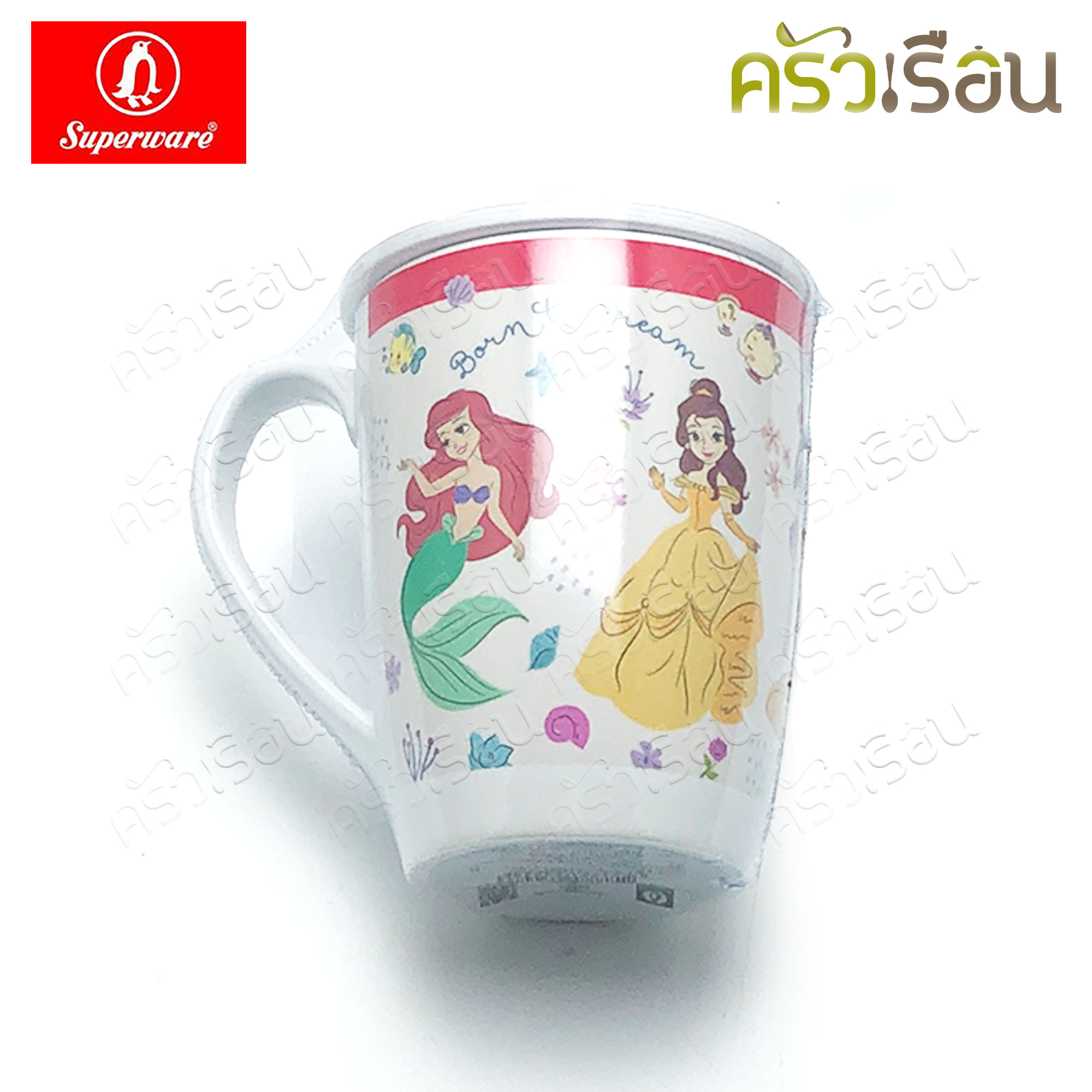 Superware ลาย Heart of Princess เจ้าหญิง Disney [ ราคาต่อชิ้น ] จาน หรือ ชาม หรือ ช้อนส้อม หรือ แก้วน้ำ เมลามีน