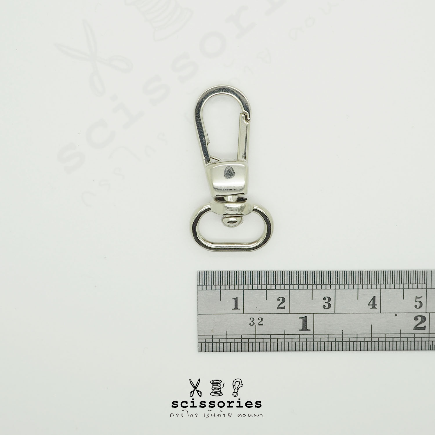 คอหมา 4หุน 1.4cm สีเงิน/2ตัว