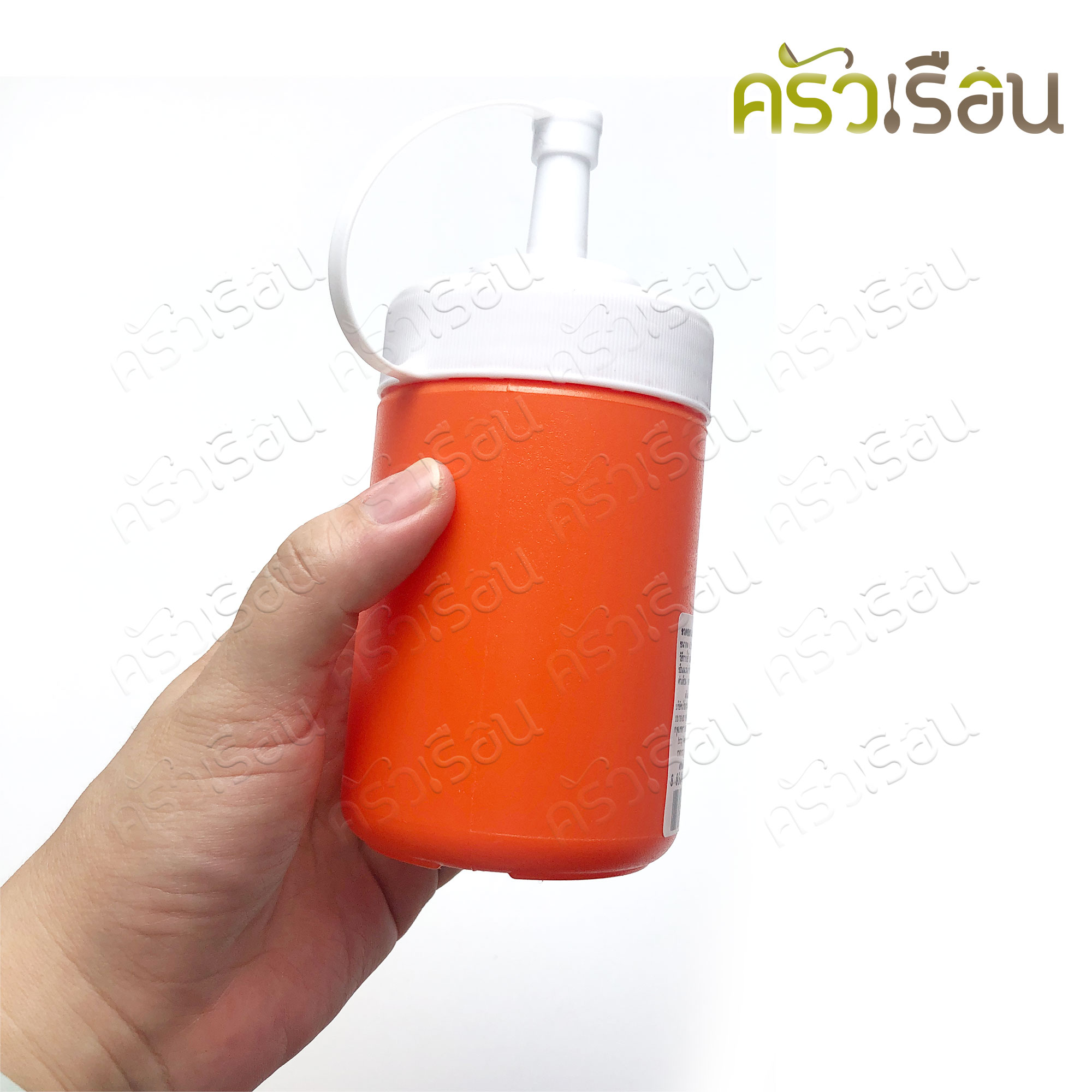 Reangwa Standard ขวดบีบ พลาสติก ทรงเตี้ย RW.9510 สีแดง หรือ ส้ม 10 ออนซ์ / 300 ml. 6.7 x 15.2 ซม. ขวดบีบซอส ขวดซอสพริก ขวดซอสมะเขือ SQUEEZER BOTTLE