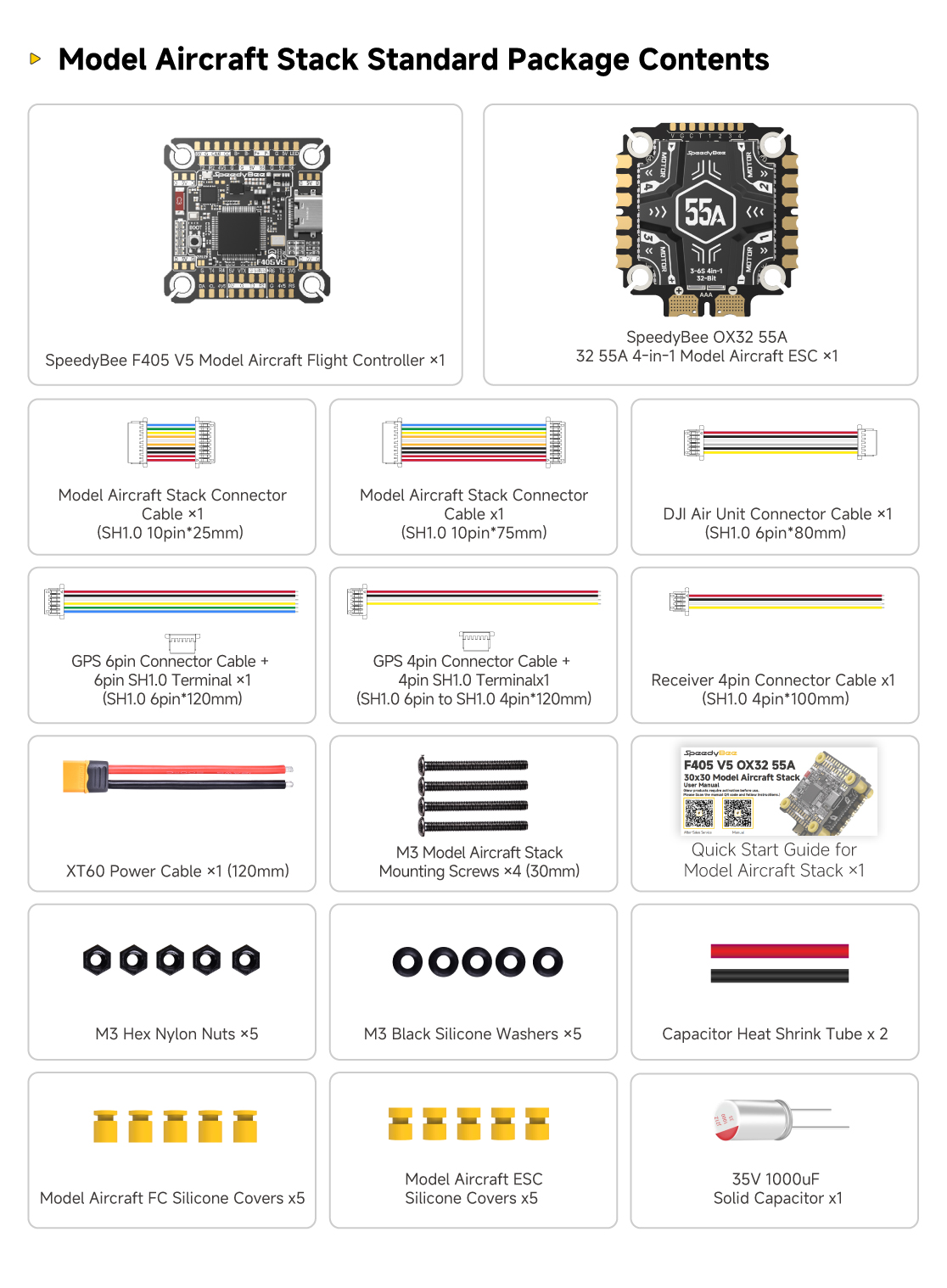 [Stack&FC&ESC] 2025 SpeedyBee F405 V5 BLS 50A 30x30 FC&ESC Stack อุปกรณ์โดรน Drone