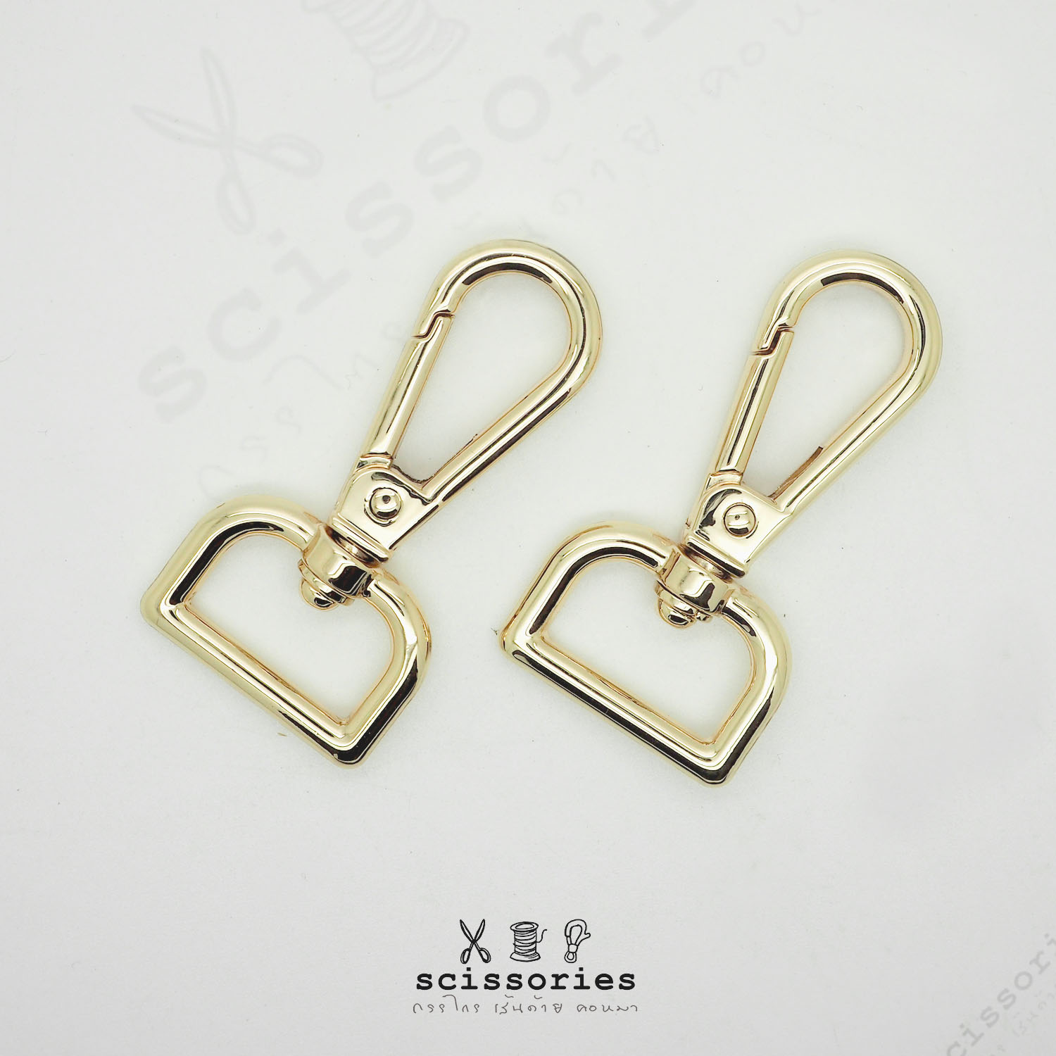 คอหมาเกี่ยว 2cm สีทอง 2 ตัว