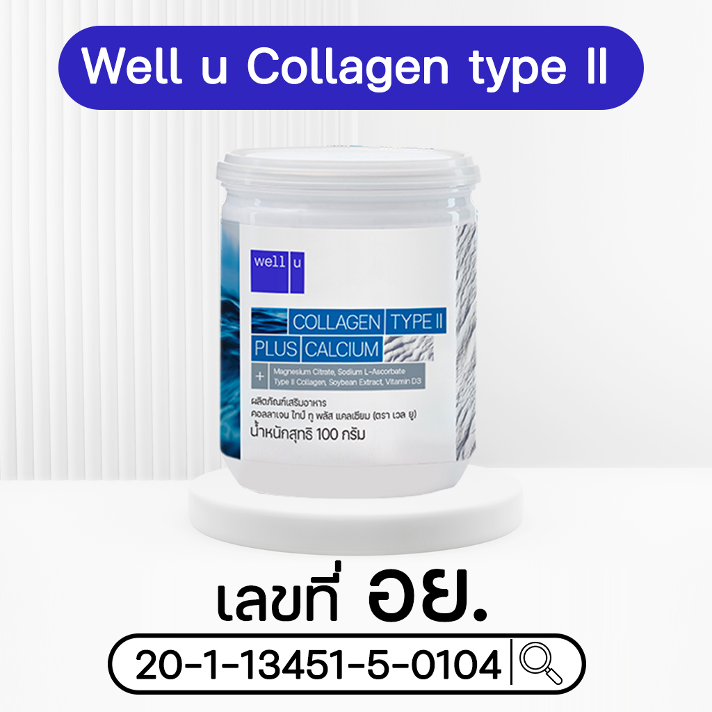 Well U Collagen Type II ได้รับการรับรองมาตรฐาน GMP และ HACCP