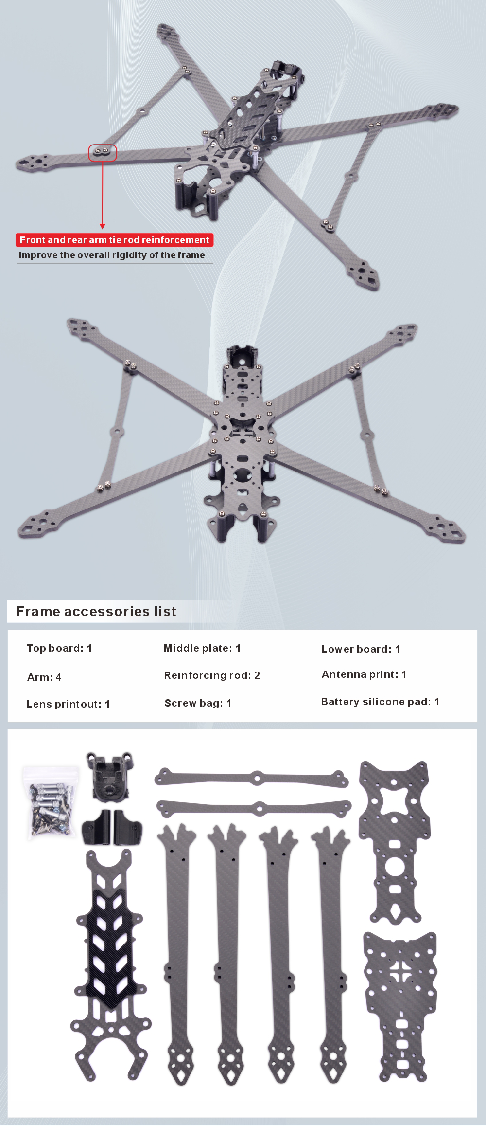 [54] HAOYERC 10Inch FPV Drone Frame เฟรม ใบ 10 นิ้ว Long-Range Control พื้นที่มาก แข็งแรง อุปกรณ์โดรน Drone