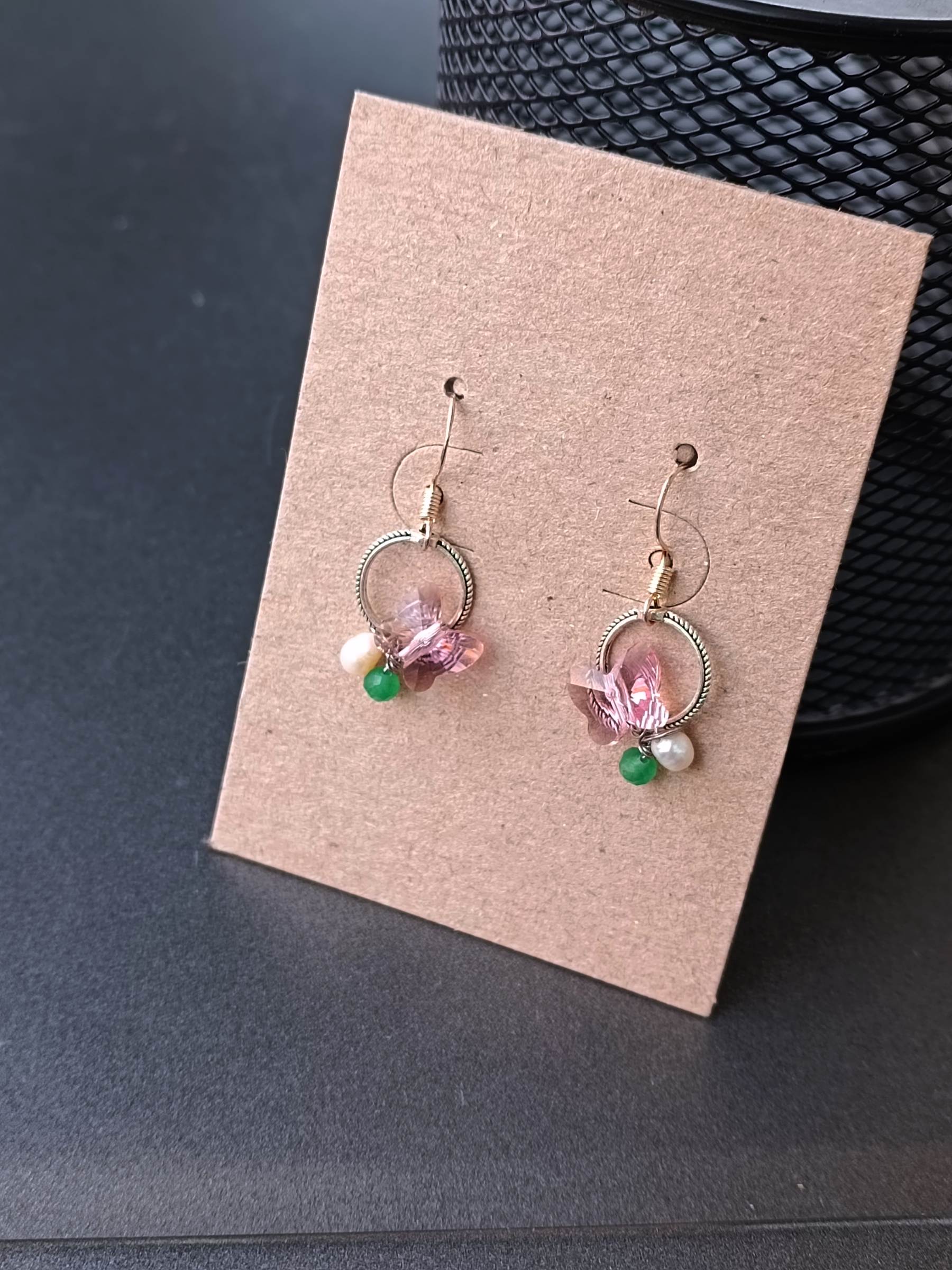 ต่างหูเงินแท้ 92.5 ประดับButterfly Crystal Sterling Silver Earring
