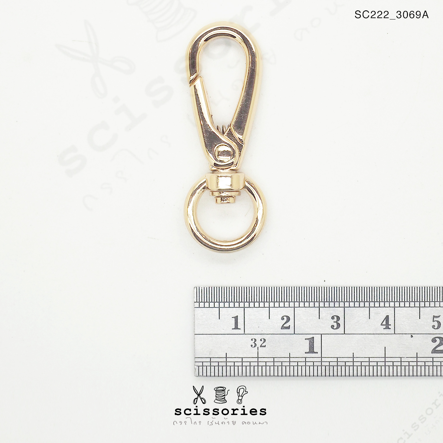 คอหมา สีทอง 2ตัว ห่วงวง 1.1 cm.