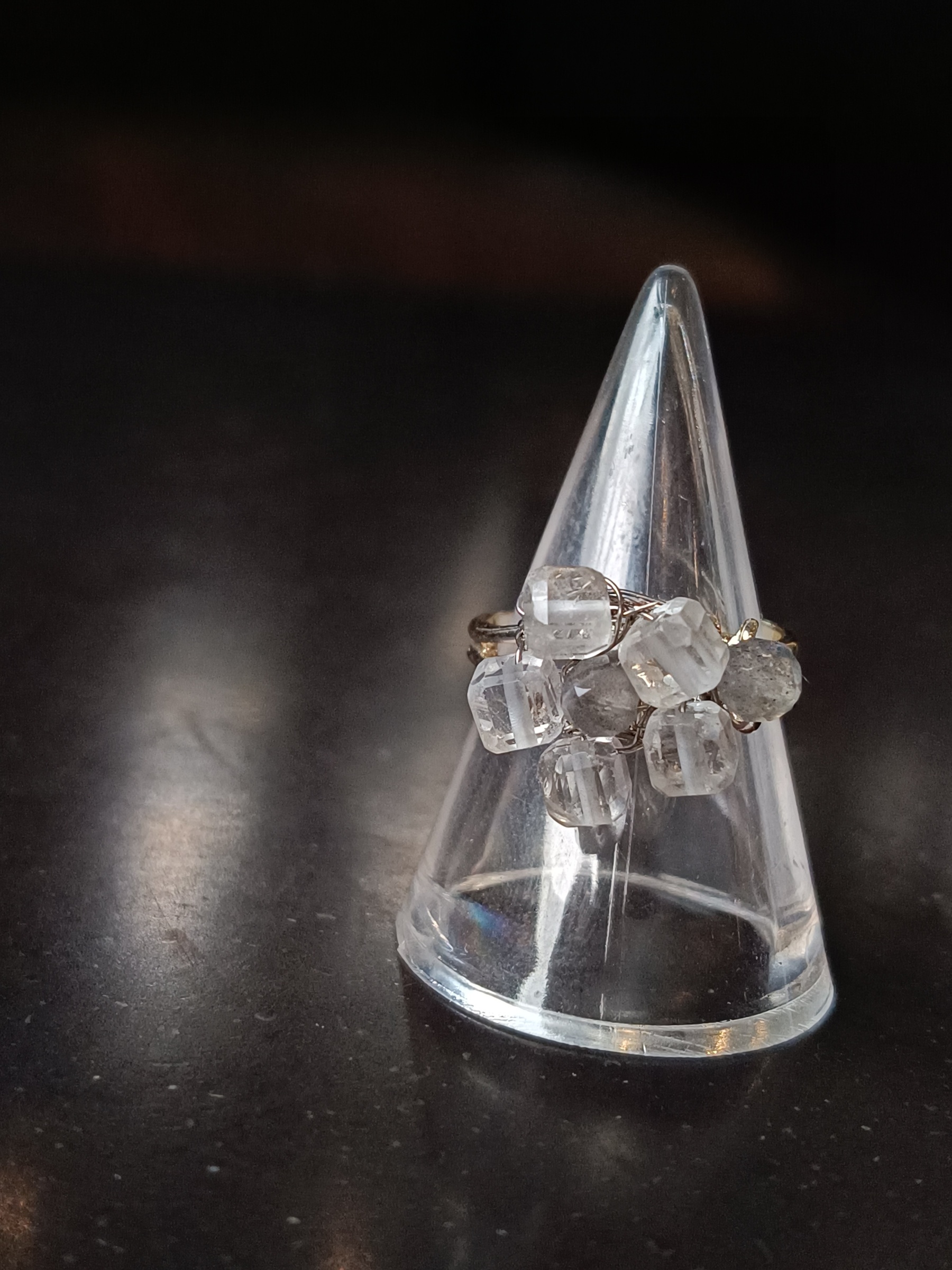 "Manifest Success" Wire Wrapped Ring แหวนหินแท้ Clear Quartz x Labradorite Ring (อธิษฐานความสำเร็จ)