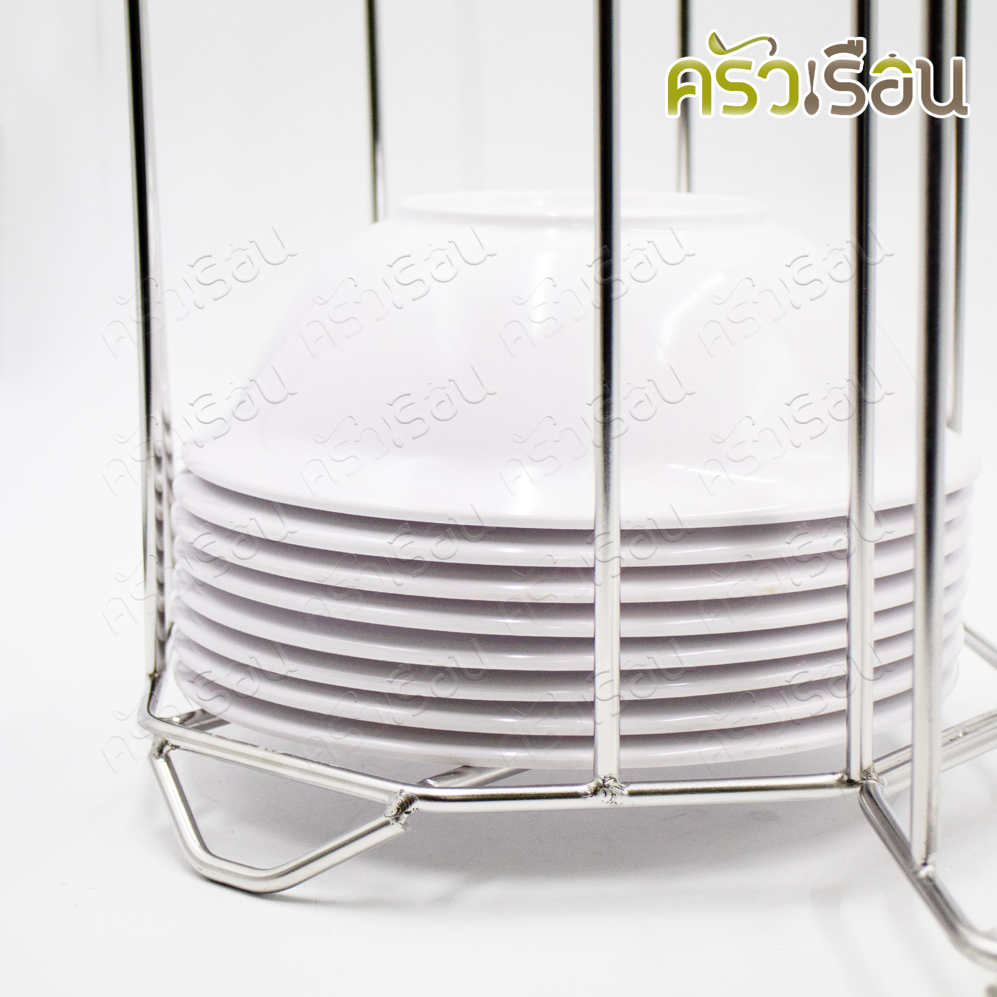 HORSE BRAND ที่วางชาม / จาน สเตนเลส 2 ช่อง ตราม้า สำหรับร้านก๋วยเตี๋ยว 9.5 นิ้ว กว้าง 50 ซม. ยาว 24.5 ซม. สูง 42.5 ซม.