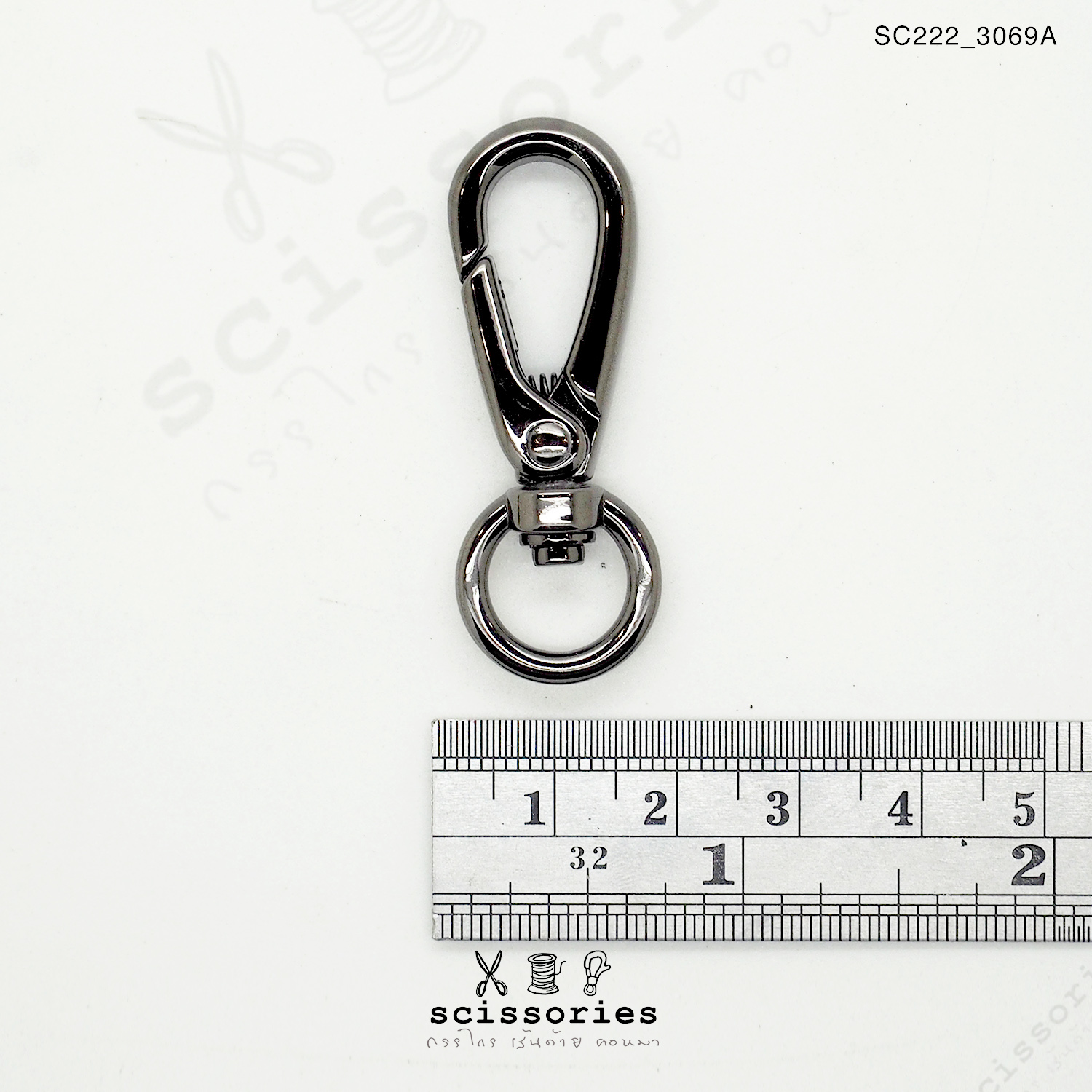 คอหมา สีดำเมทาลิก 2ตัว ห่วงวง 1.1 cm.