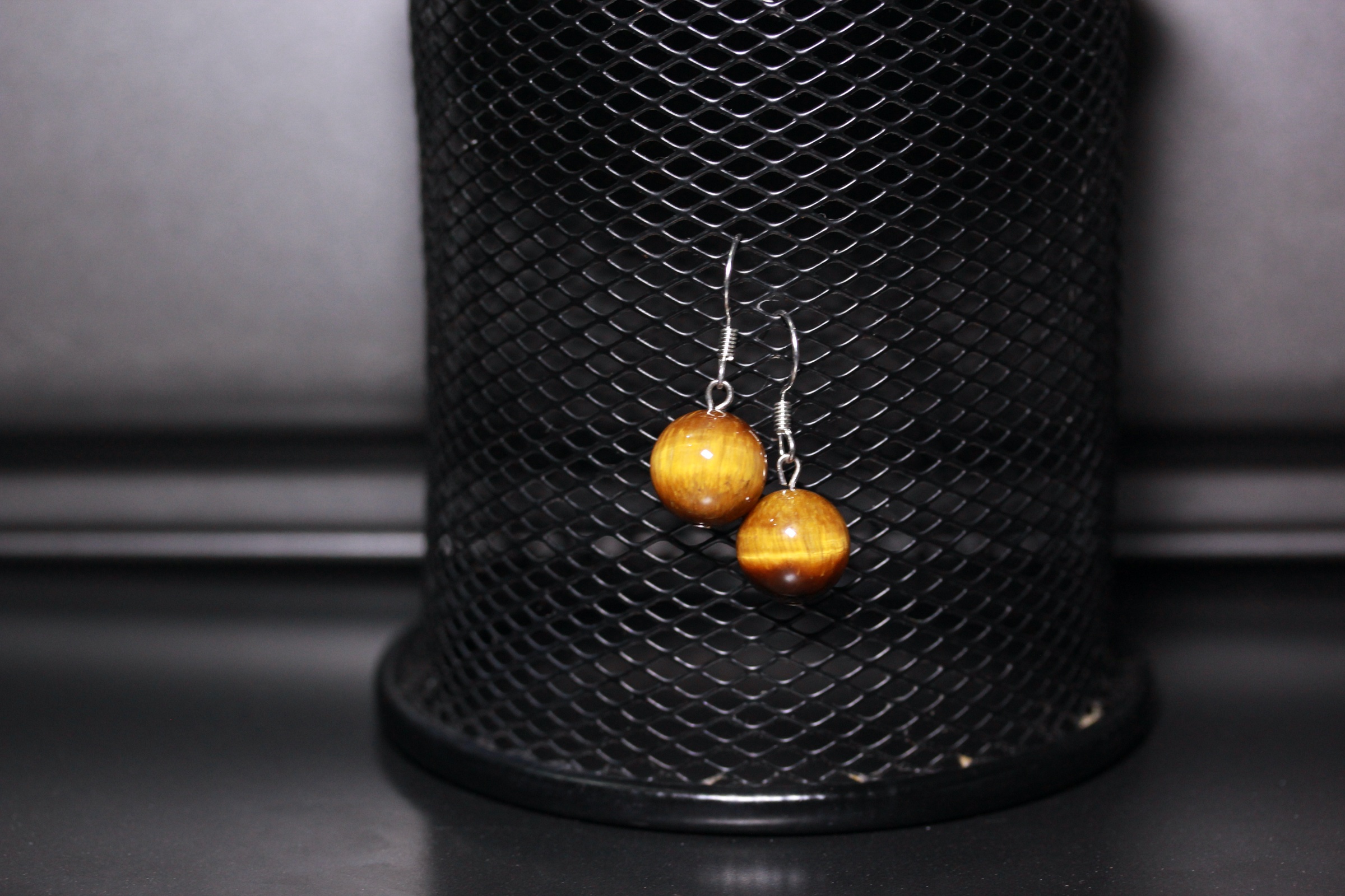 ต่างหูหินแท้ "Flow Silver" Tiger's Eye Earring (ปกป้อง คุ้มครอง แคล้วคลาด)