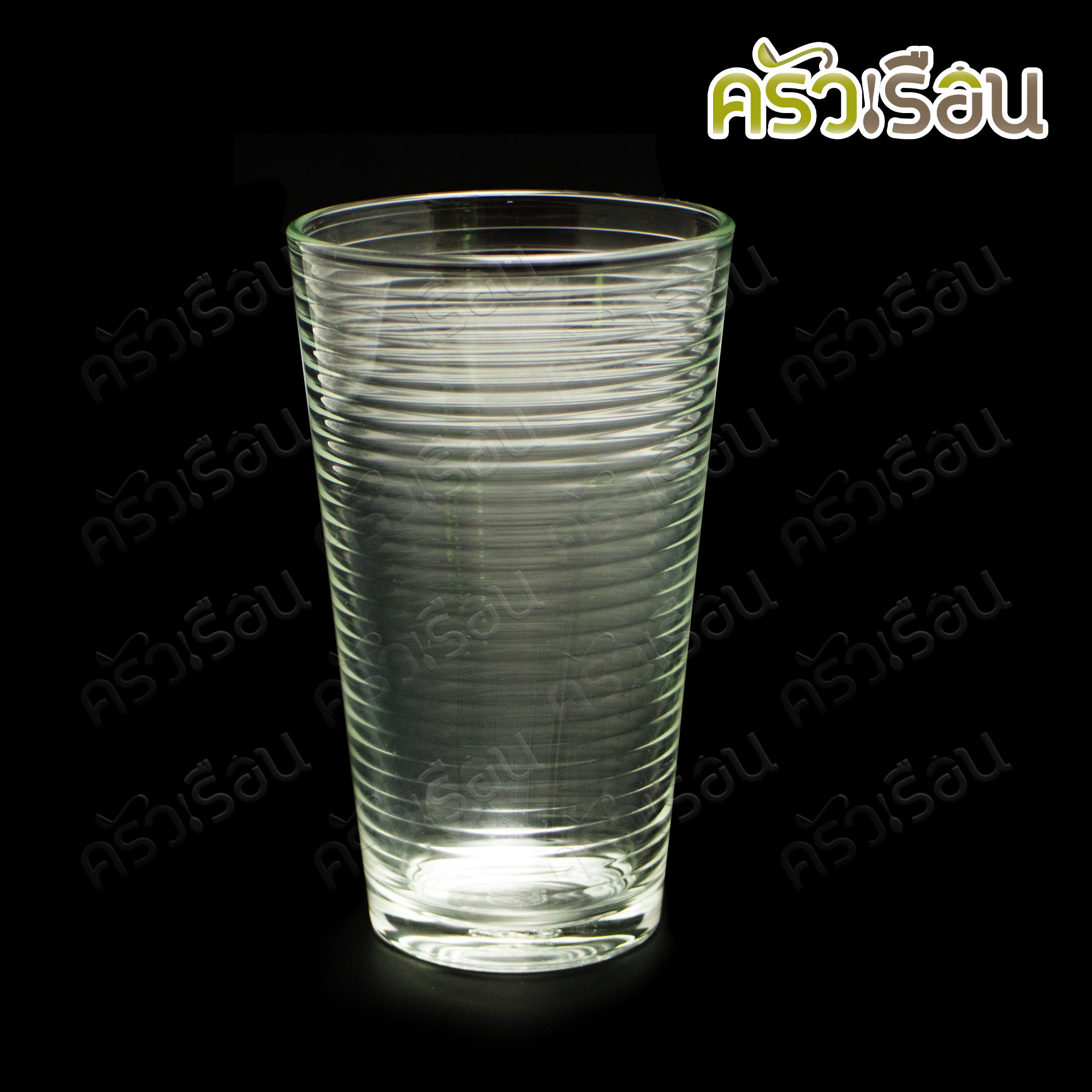 LUCKY GLASS แก้วน้ำ โนวา ลายริ้ว ทรงสูง 16 ออนซ์ (460 ml.) V-Series Ring Tumbler LG-125316 TD 87 x BD 58 x H 145 mm.
