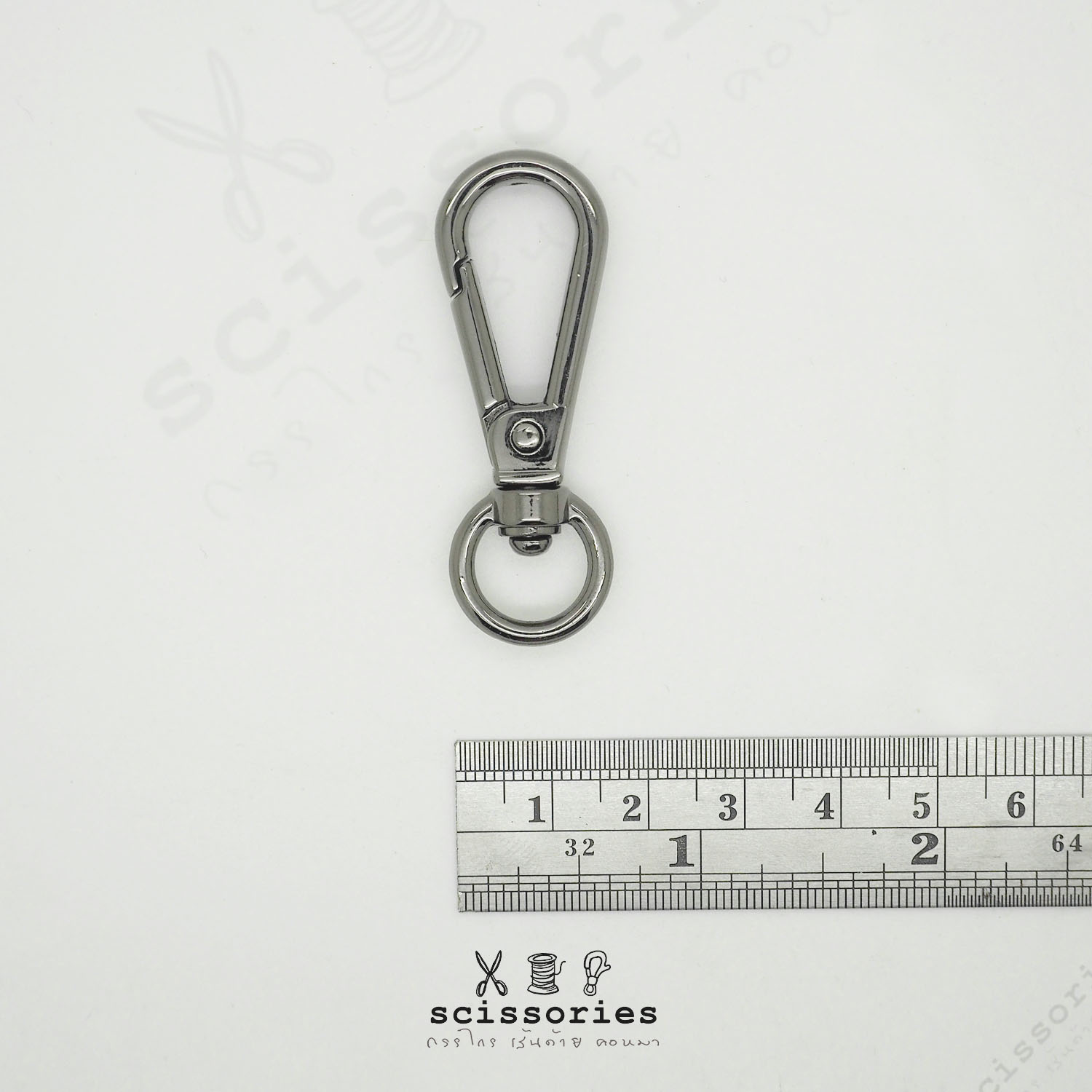 คอหมาเกี่ยว ท้ายห่วง กว้าง 1.2cm สีดำเมทาลิค 2 ตัว