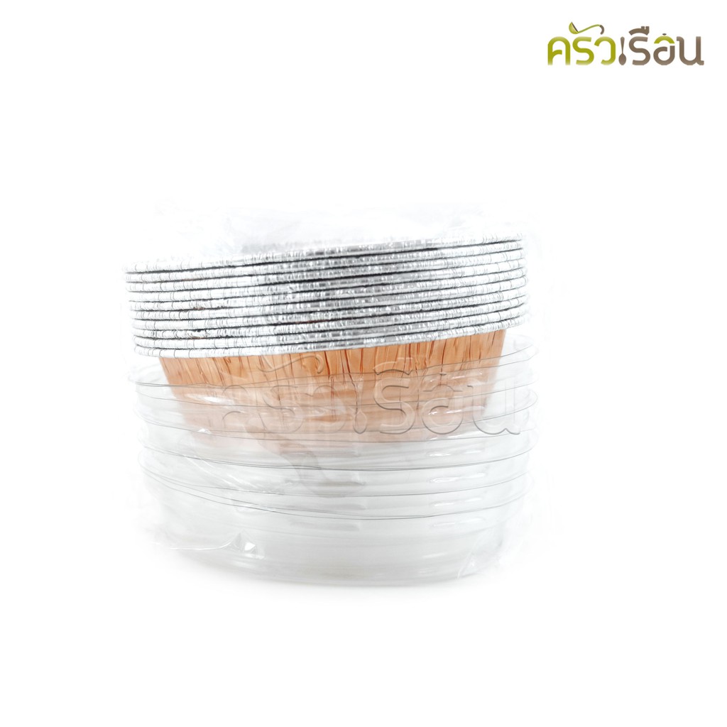 SS 6003 ถาดฟอยล์วงรี สีทอง + ฝา 10 ชุด ความจุ 90 ml. ขนาด 65 x 102 x 28 มม. S&S