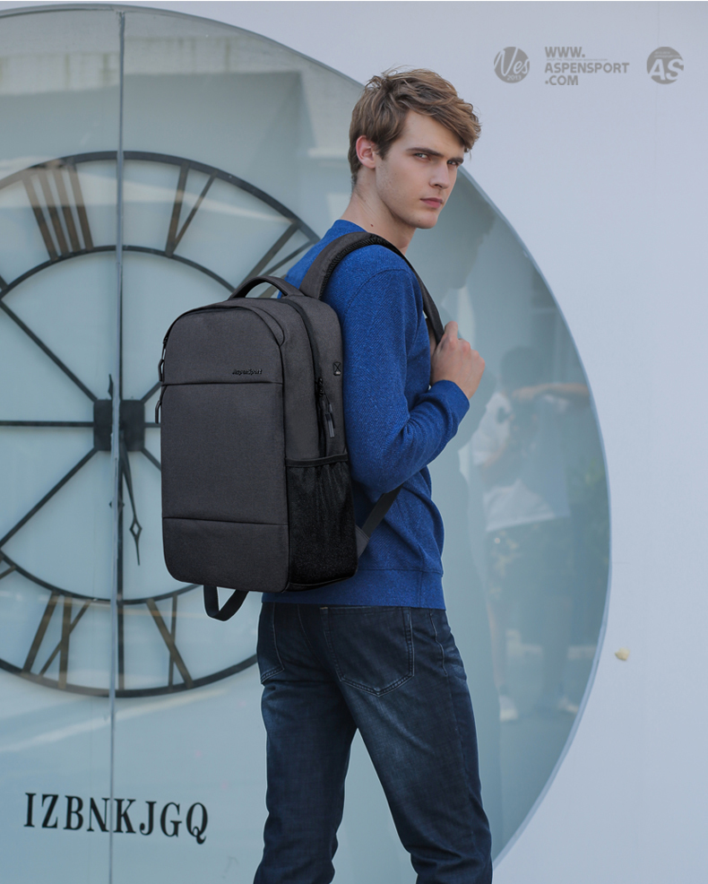 AspenSport Backpack Laptop กระเป๋าสะพายหลัง กระเป๋าโน๊ตบุ๊ค 14-16 นิ้ว กระเป๋าเดินทาง รุ่น AS-B99 ขนาด สีดำ
