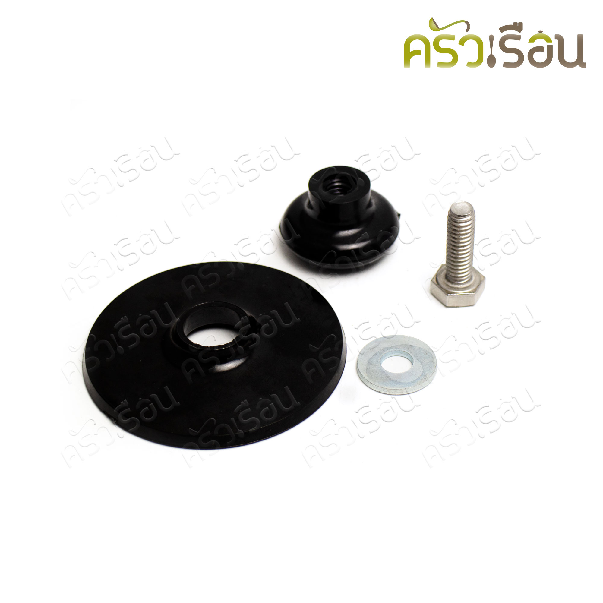 จุกฝาหม้อ แบกกาไลท์ สีดำ พร้อมฐานรอง 1-26003