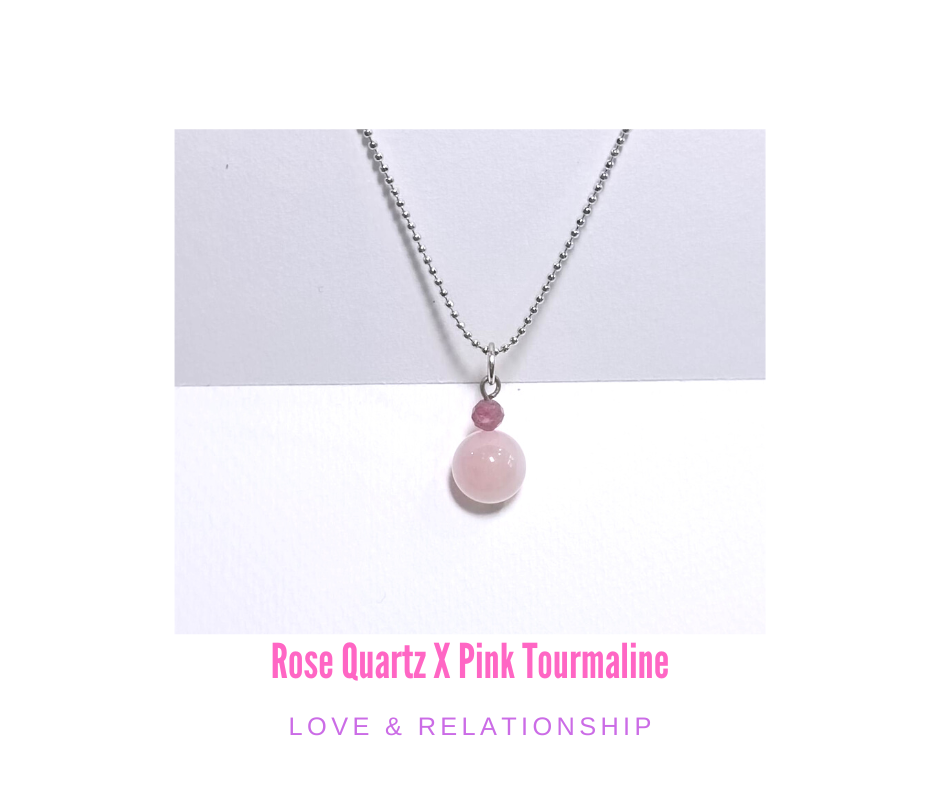 จี้พร้อมสร้อย หินแท้ Rose Quartz Madagascar Necklace (เสริมพลังงานบวกความรัก ความสัมพันธ์)