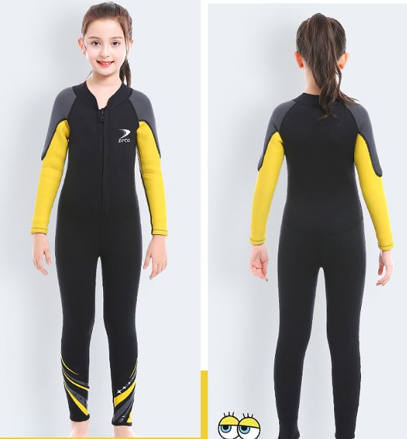 ชุดว่ายน้ำเด็กควบคุมอุณหภูมิ ป้องกันความหนาว ป้องกันรังสี UV ผลิตจากผ้า Neoprene หนา 2.5 mm.