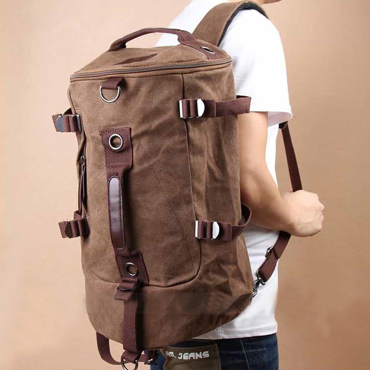 กระเป๋าเป้สะพายหลัง vintage Style อเนกประสงค์ สีดำ B085