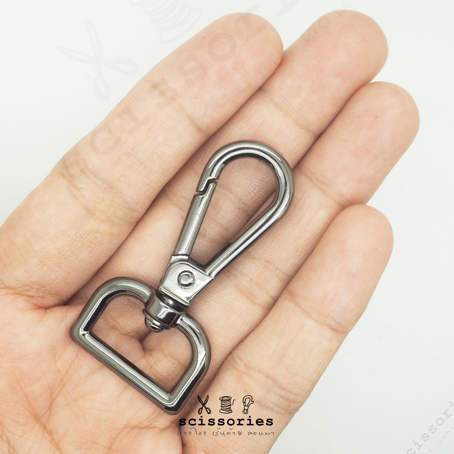 คอหมาเกี่ยว 2cm สีดำเมทาลิค 2 ตัว