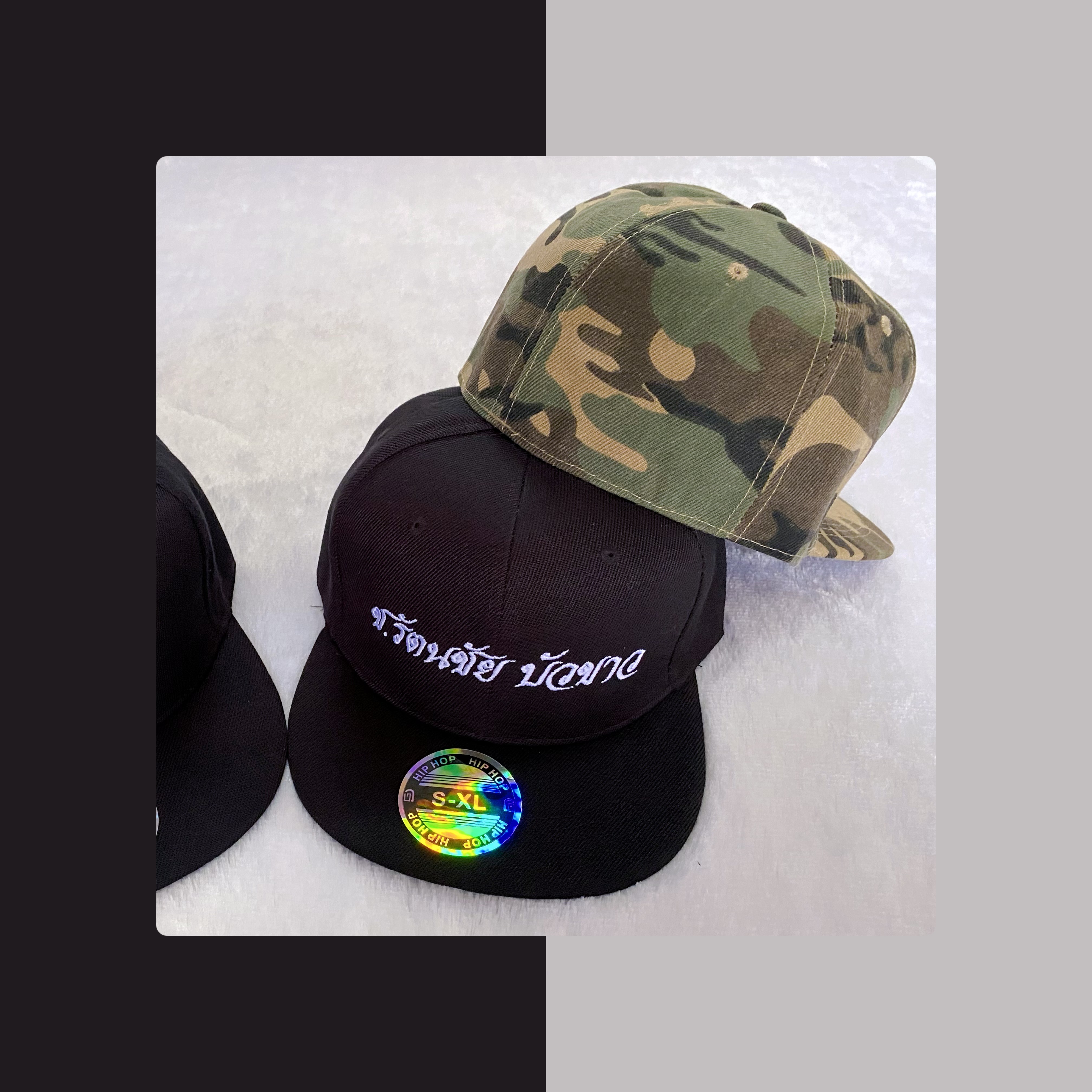 หมวกSnapbackเต็มใบปักชื่อ