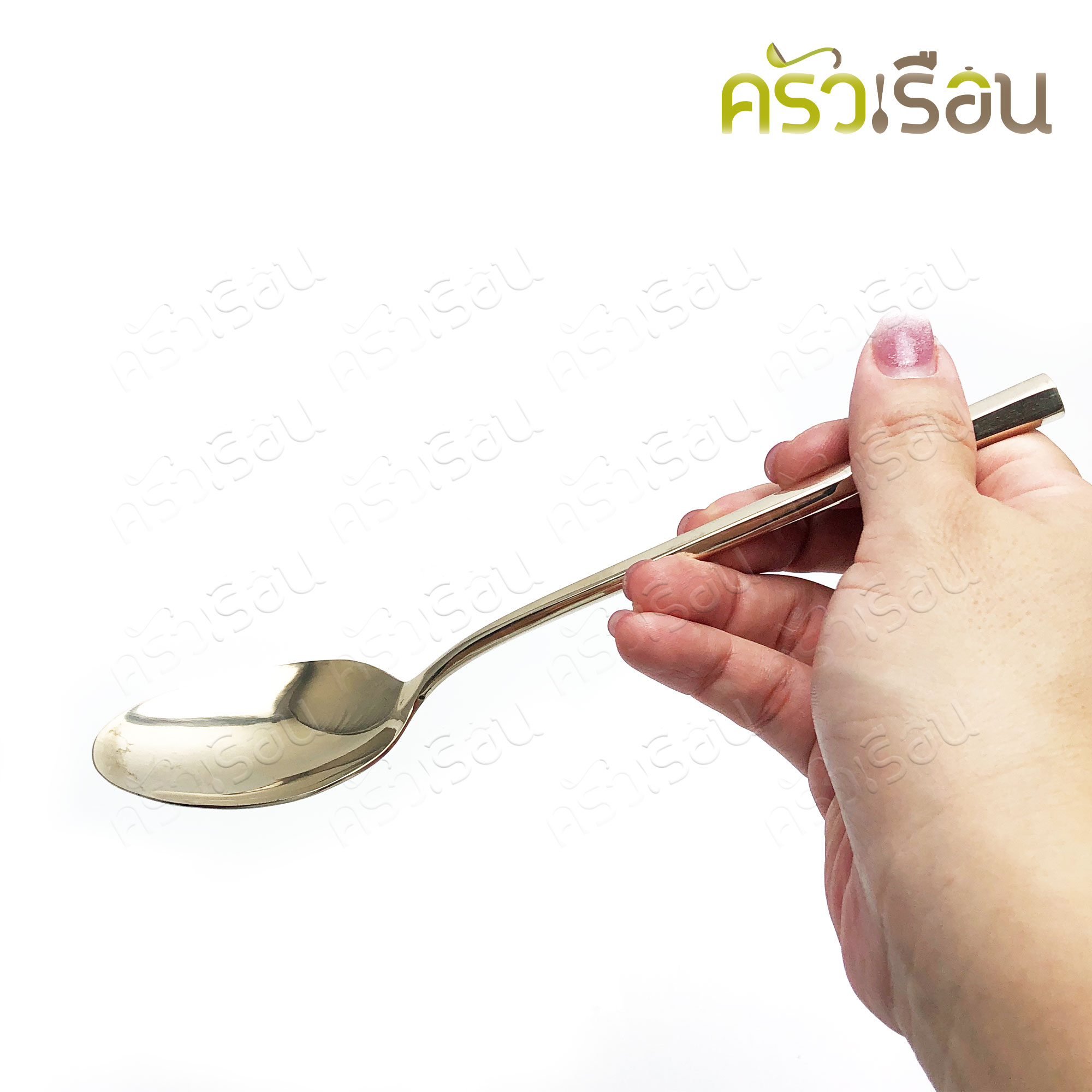BRASS ช้อนส้อม ทองเหลืองแท้ ด้ามหกเหลี่ยม ยาว 20 ซม. ราคาต่อคู่