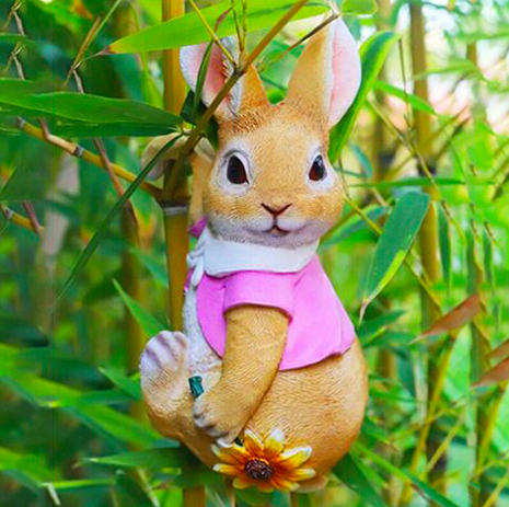ตุ๊กตากระต่ายน้อยแต่งสวน สีชมพู