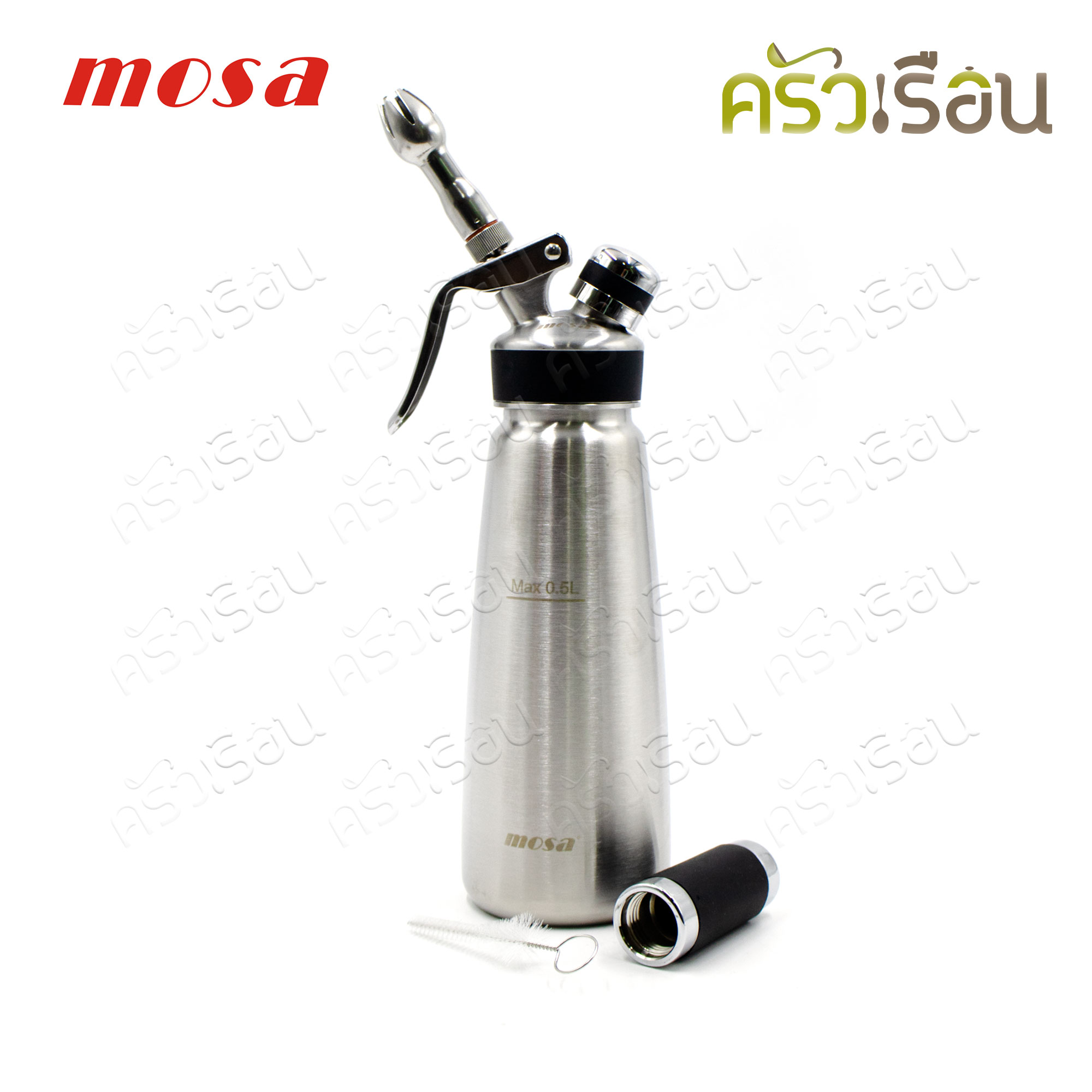 MOSA Whipped Cream Bottle, Stainless Steel, 0.5 Liter.