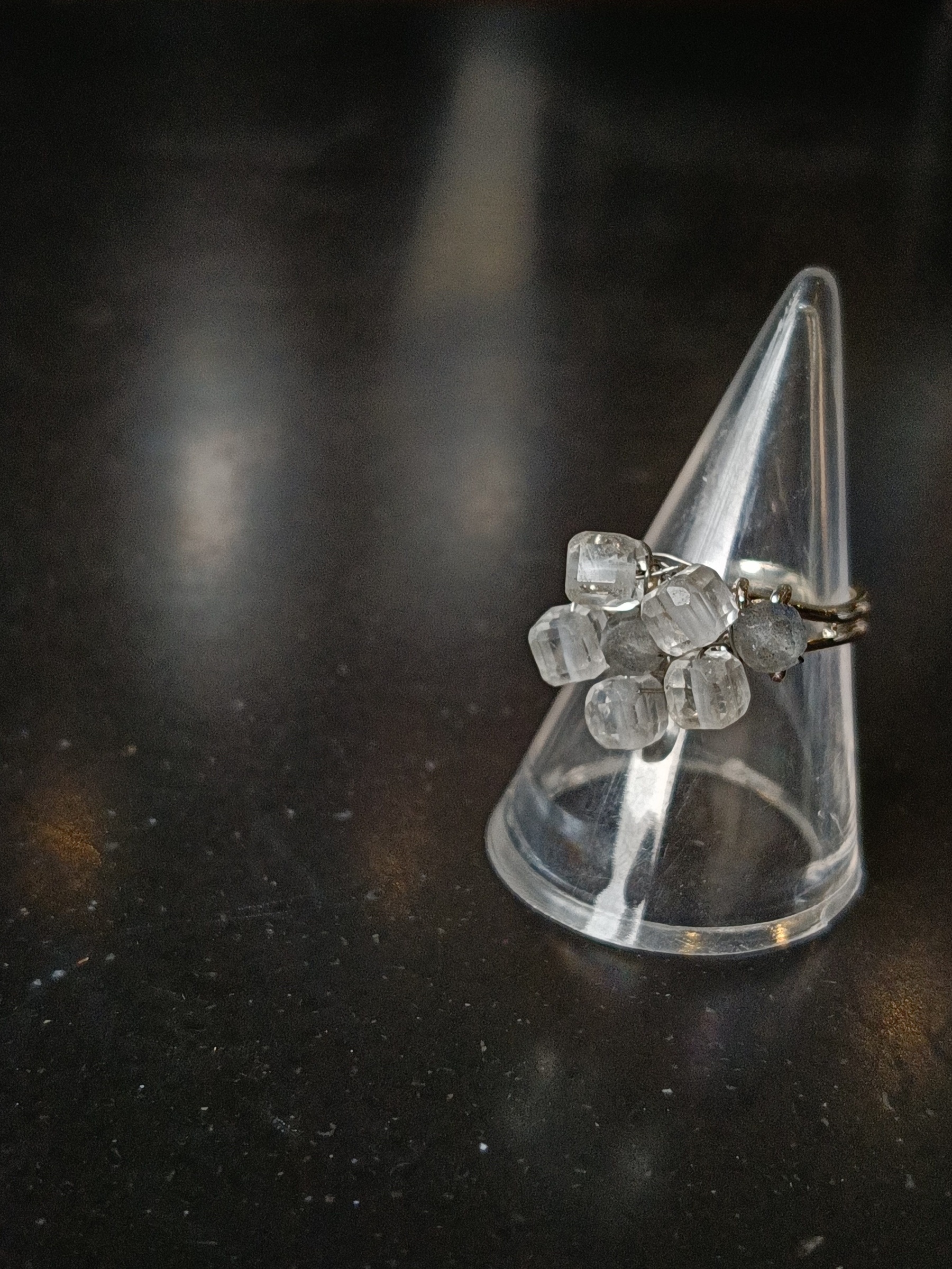 "Manifest Success" Wire Wrapped Ring แหวนหินแท้ Clear Quartz x Labradorite Ring (อธิษฐานความสำเร็จ)