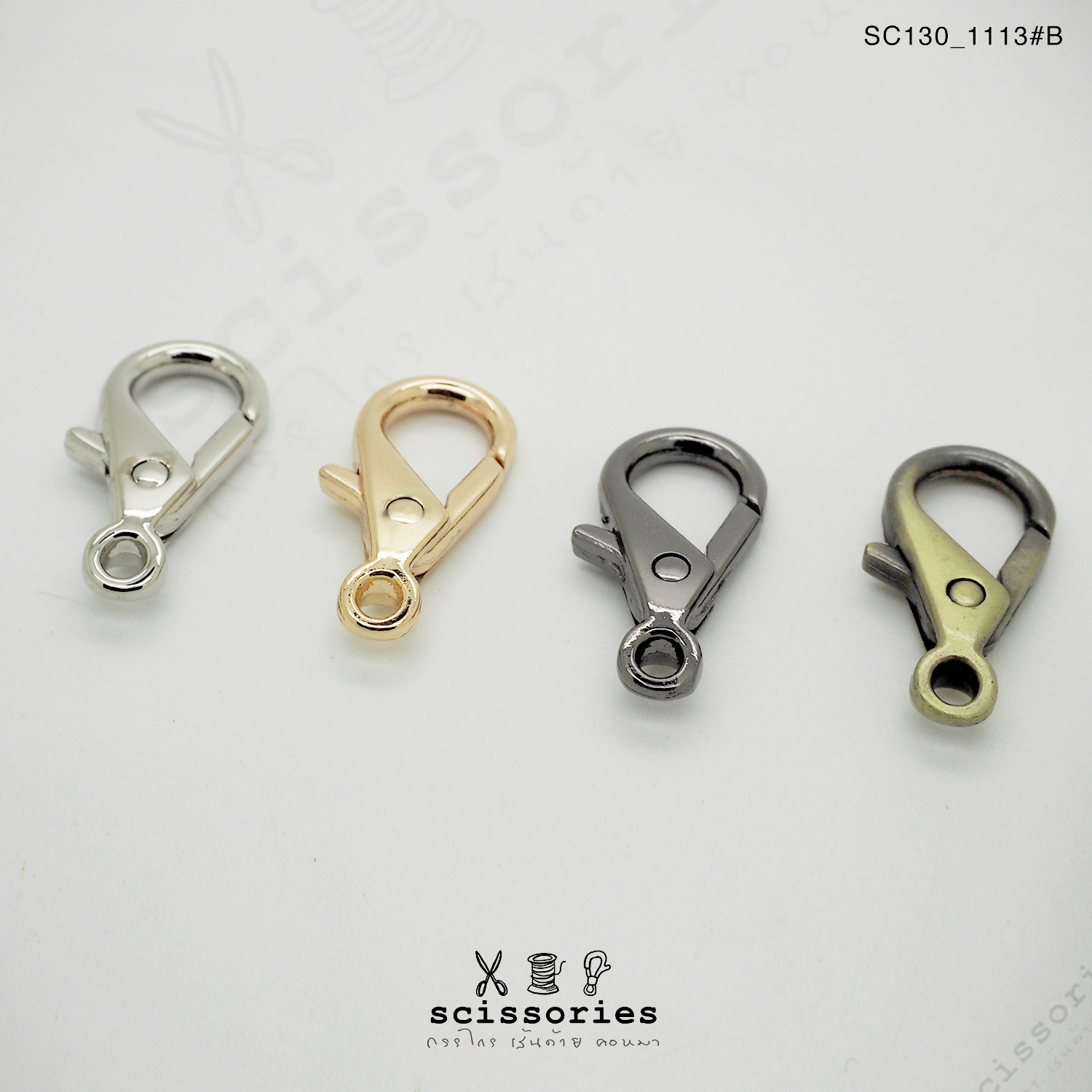 คอหมาเกี่ยว พวงกุญแจ สีเงิน/2ตัว