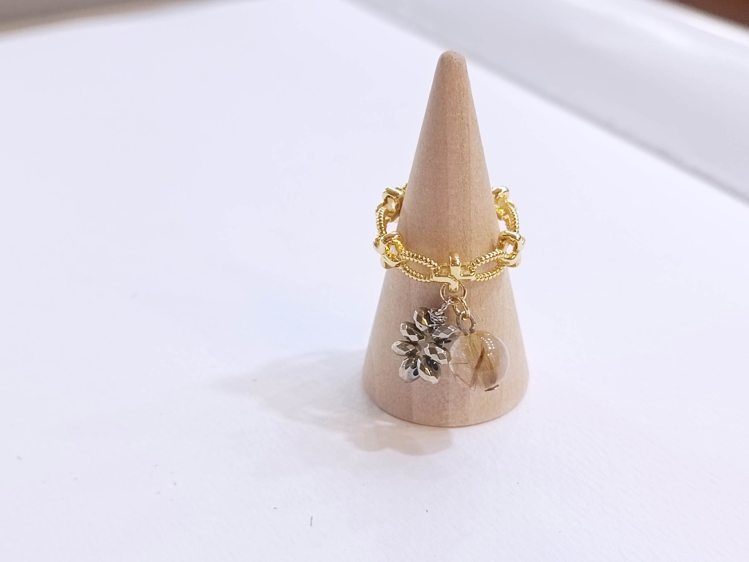 "The Golden Crown" Ring Collection แหวนประดับหินแท้ Money Magnet Ring (ไหมทอง ,Pyrite)