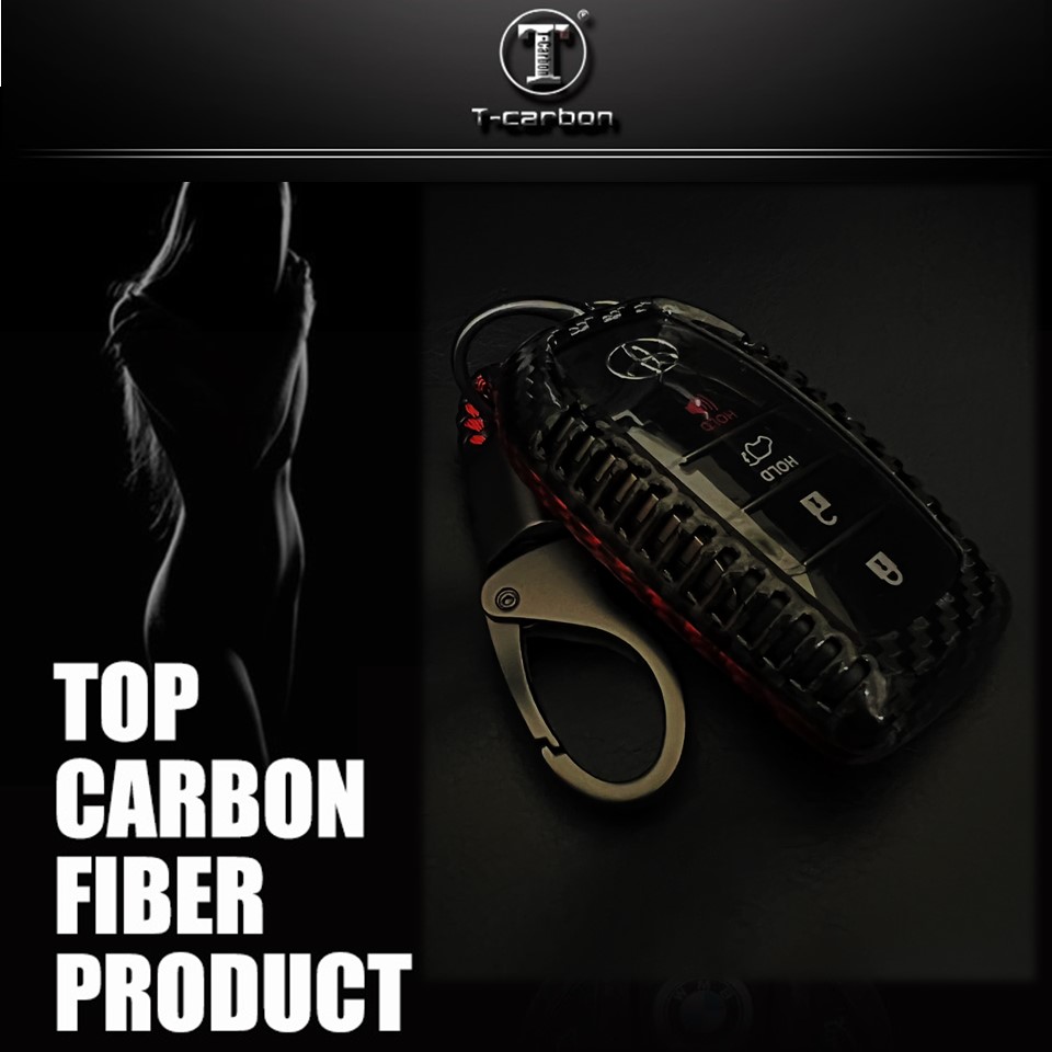 เคสรีโมทรถ Toyota Fortuner GR Sport 2022 คาร์บอนไฟเบอร์แท้ T-Carbon Air Vent Design (Top Product ; Carbon Fiber Key Case) แถมแผ่นใส TPU กันรอยปิดปุ่ม พร้อมพวงกุญแจคล้องหูกางเกง Toyota Key Sets Model Fortuner GR Sport, Legender, Modellista Smart Key Toyota