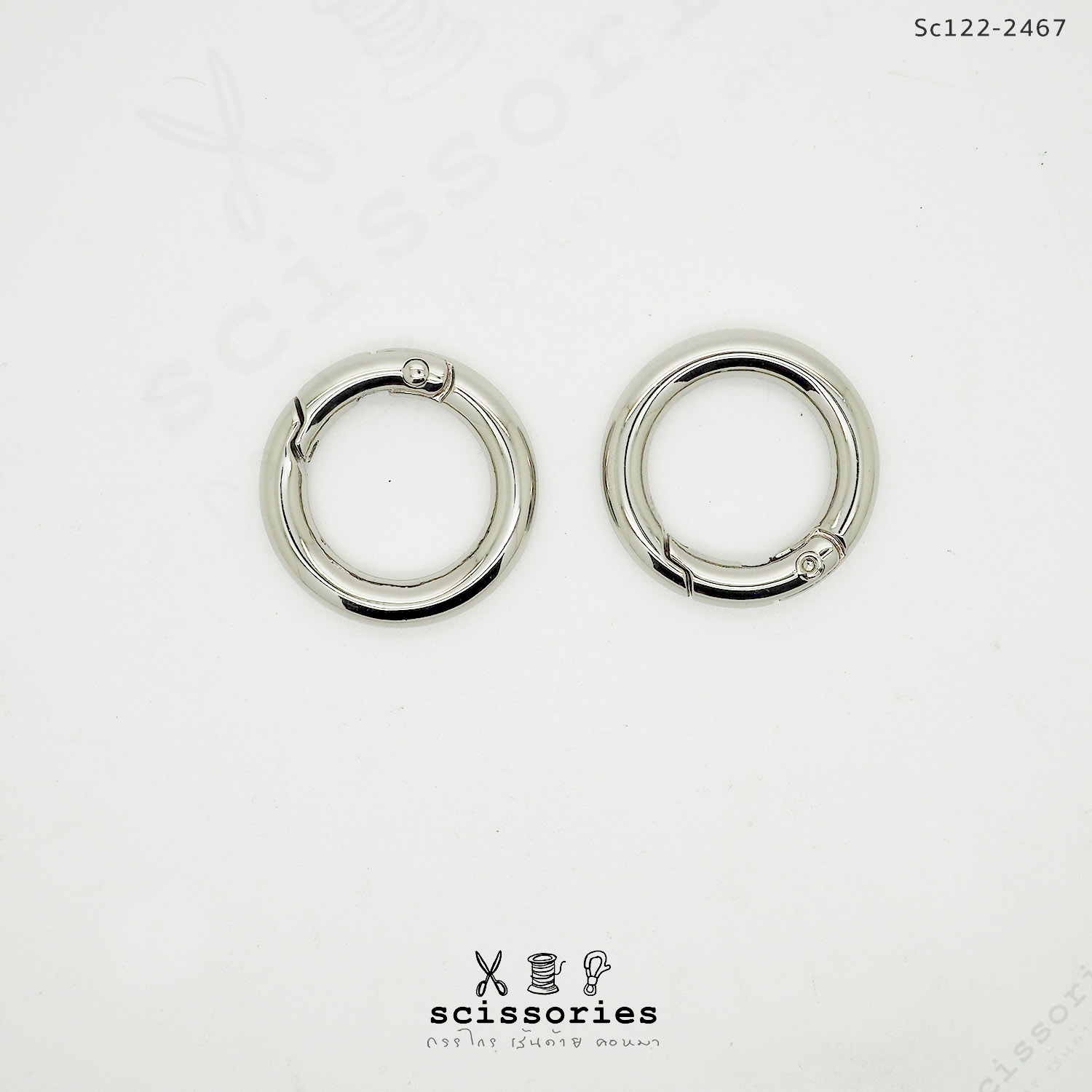 ห่วงวงกลม 2 cm.ง้างเปิดปิด สีเงิน /2 ตัว