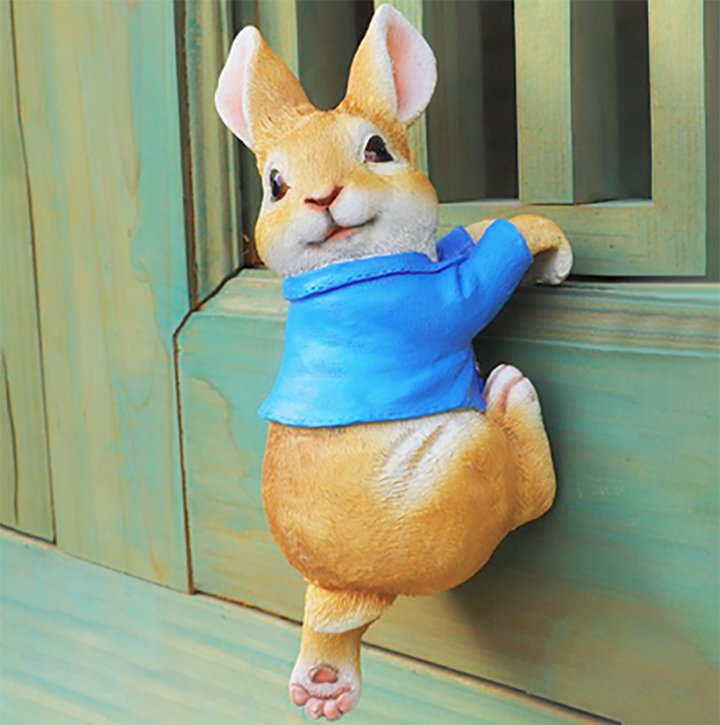 ตุ๊กตากระต่ายน้อยแต่งสวน สีฟ้า