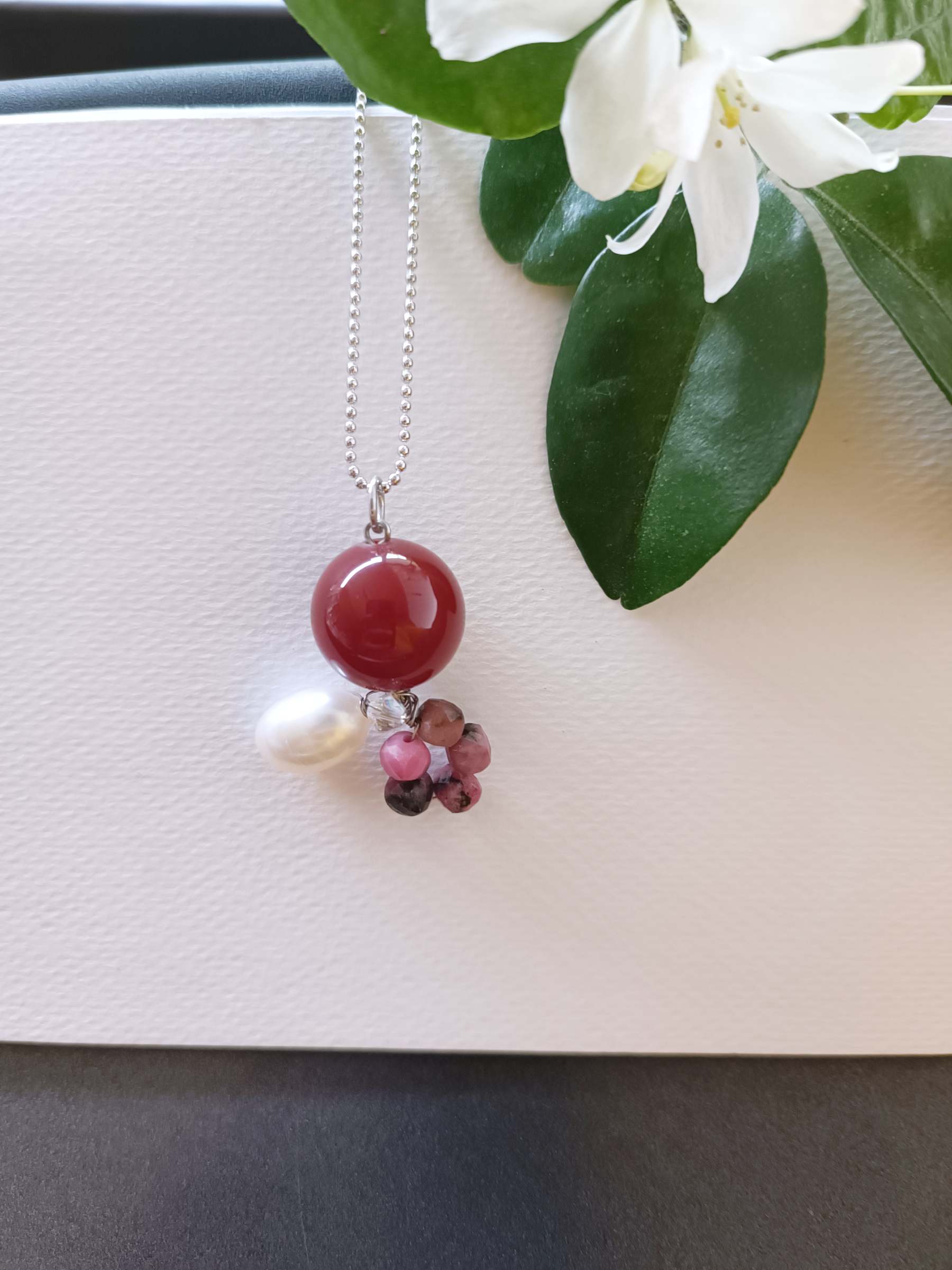 จี้ Carnelian พร้อมสร้อย Carnelian Pendant Necklace (Boost Self-Confidence and Creative energy)