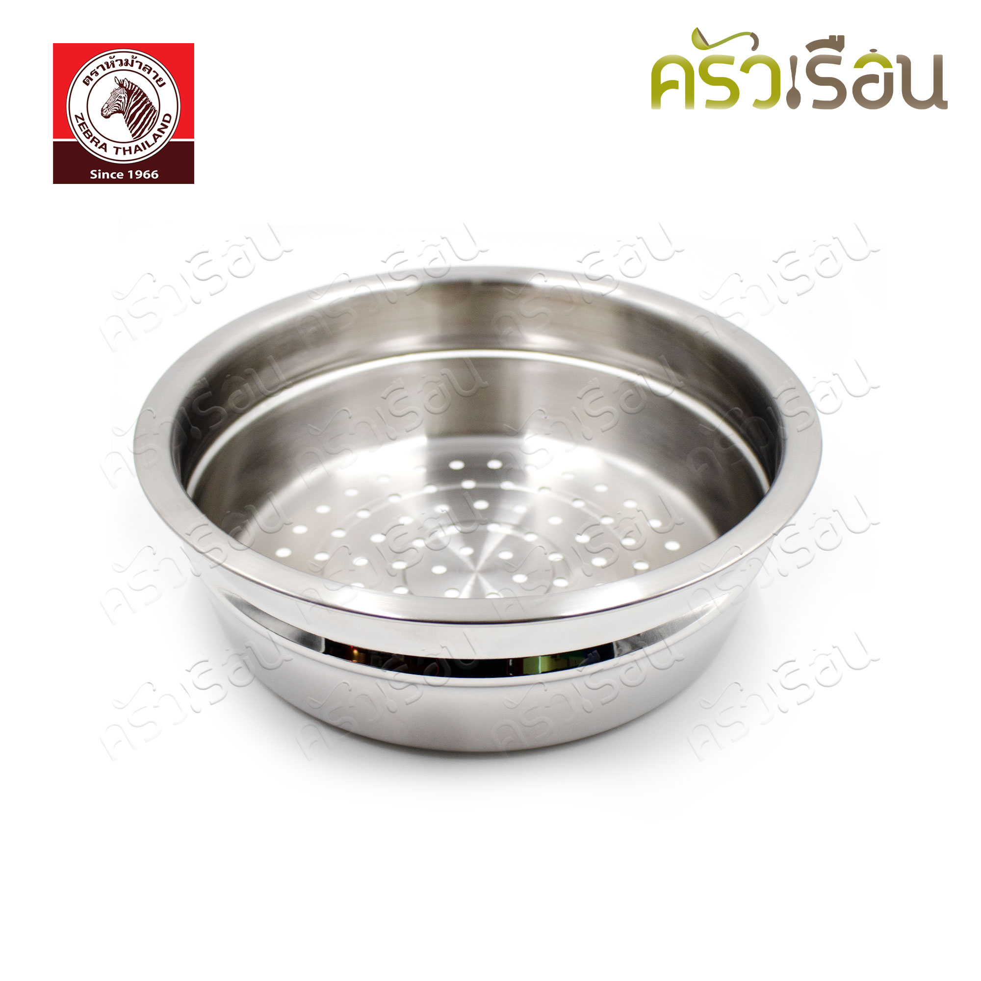 Zebra หม้อหุงต้ม 22 ซม. ทรงสูง แถมชั้นนึ่ง ตราหัวม้าลาย 163715 หม้อทรงสูง หม้อทรงลึก หม้อนึ่ง ซึ้ง เล็ก