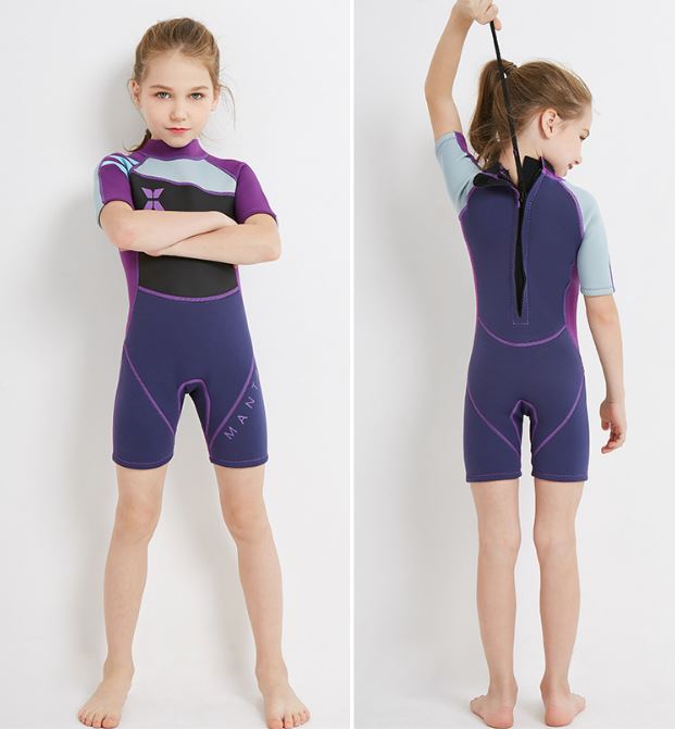 ชุุดว่ายน้ำเด็กควบคุมอุณหภูมิ ป้องกันหนาว ป้องกันรังสียูวี bodysuit แขนสั้น ขาสั้น