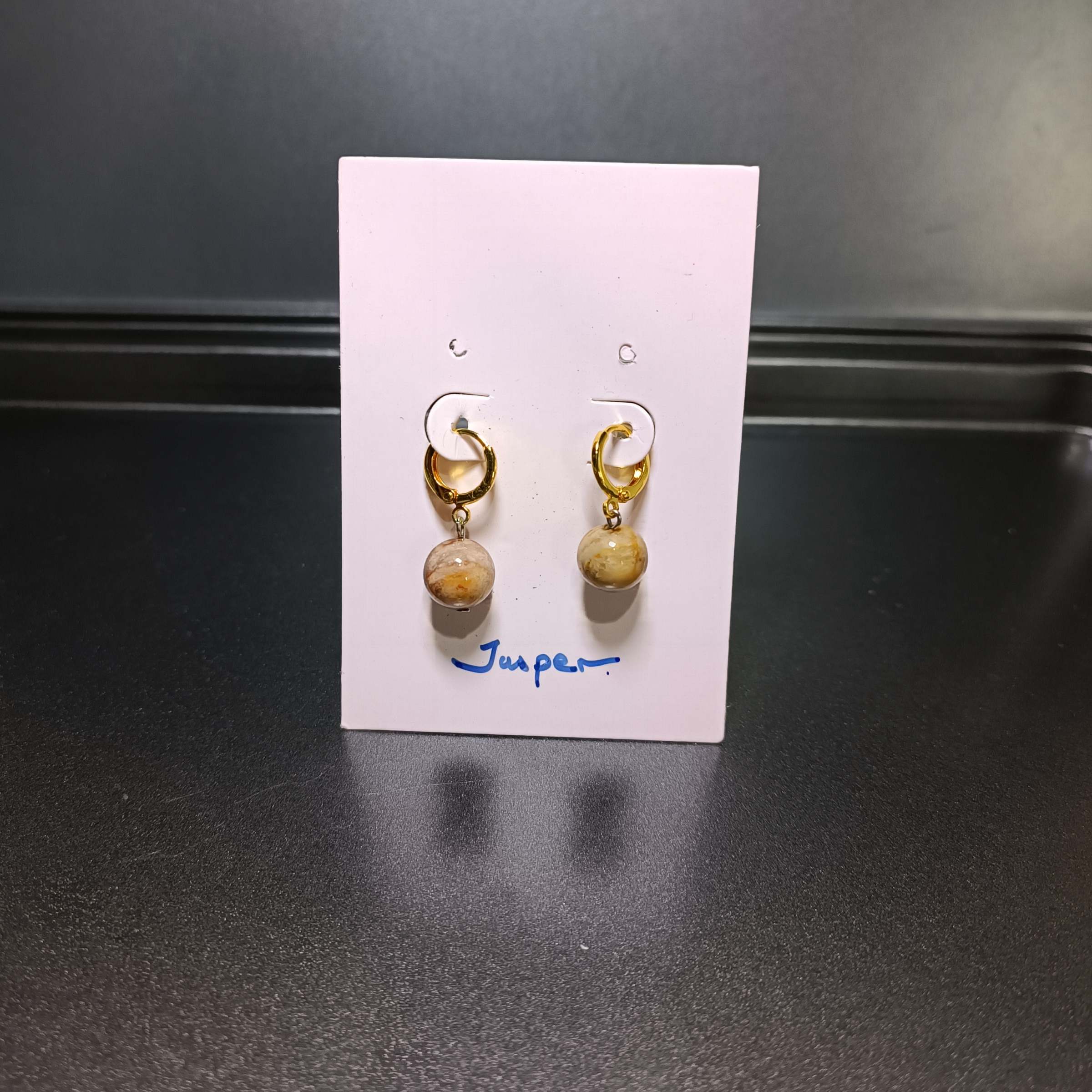 ต่างหูหินแท้ "Flow" Australian Zebra Jasper Earring (Self-Love Self-Healing)