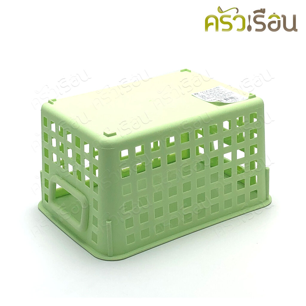 MOC ตะกร้าเหลี่ยม ทรงสูง คละสี เลือกสีไม่ได้ 16.5 x 22 x สูง 12.5 ซม. AJ B-21SL [ ตะกร้า ตะแกรง ]