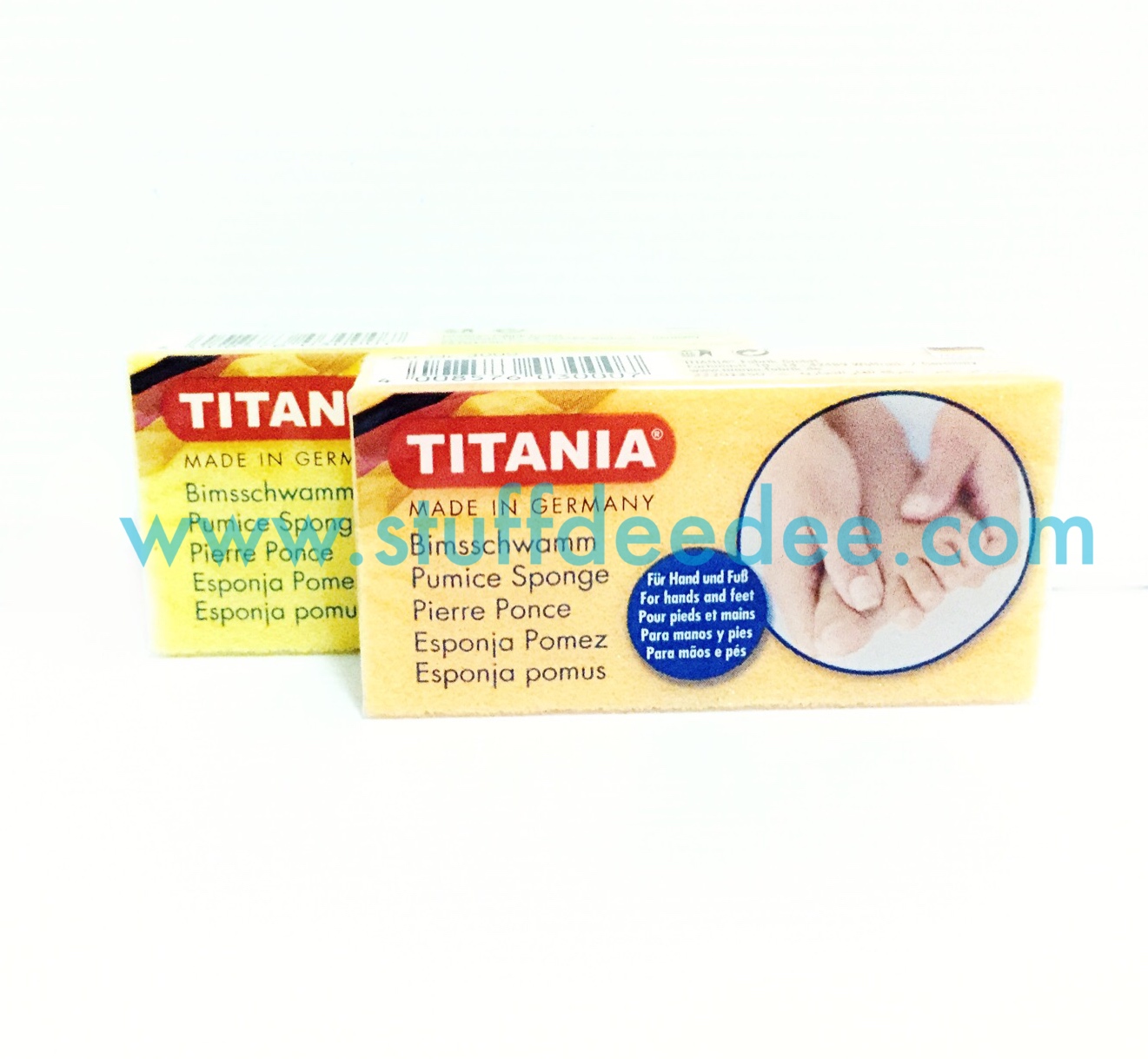 โฟมขัดเท้า ขัดมือ Titania ไทเทเนีย ผลิตจากประเทศเยอรมัน เพื่อผิวสะอาด นุ่ม ไม่ลอกขุย (ขอความกรุณางดเลือกสีนะคะ) ราคาที่แจ้งเป็นราคาต่อชิ้นค่ะ