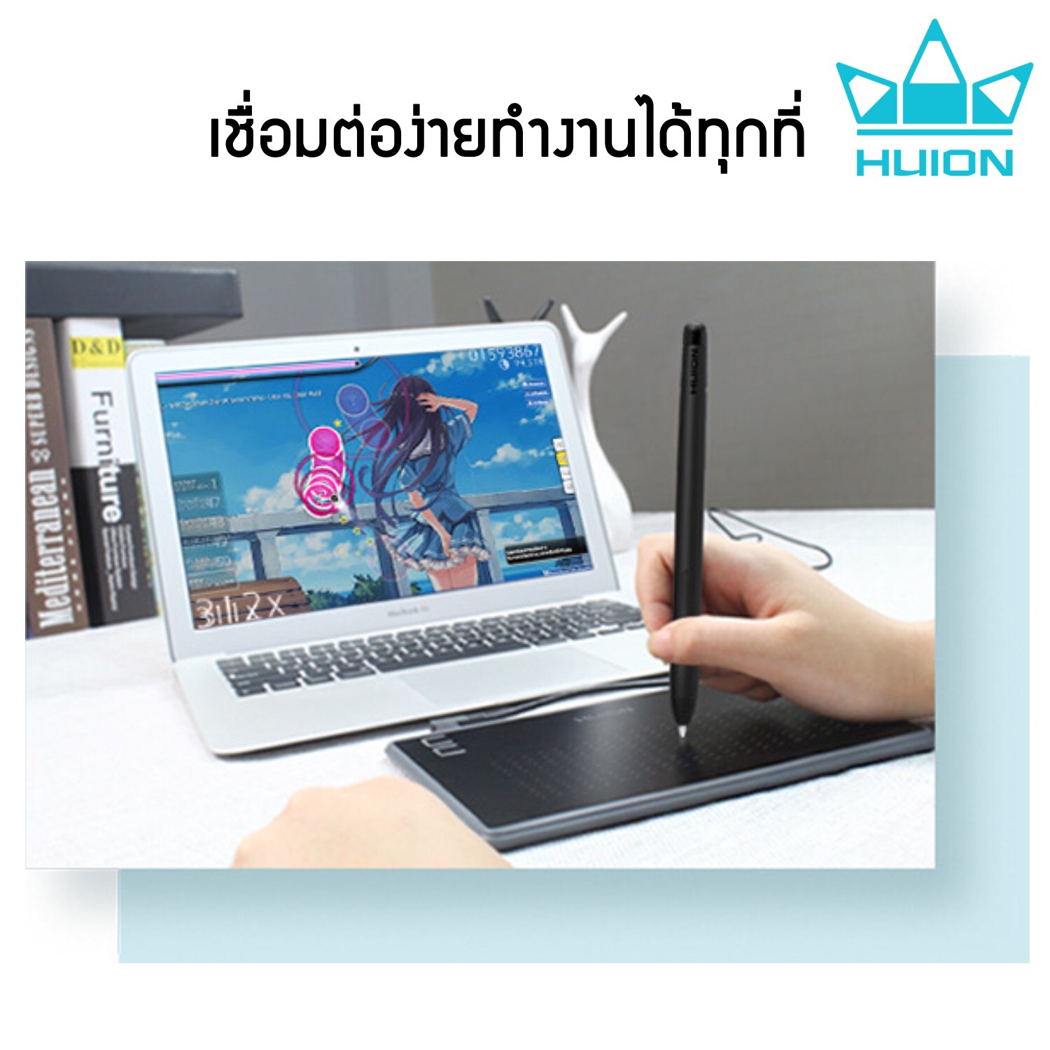 Huion Pen Tablet Inspiroy H430P พร้อมส่ง(รุ่นใหม่-รับประกัน 2 ปี-มีศูนย์ไทย) เมาส์ปากกาสำหรับวาดภาพกราฟฟิก H430P