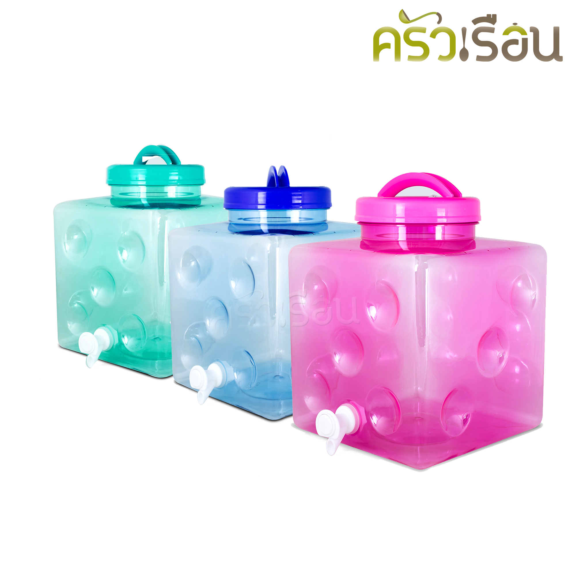 SRP ถังน้ำดื่ม พลาสติก PET ทรงเต๋า ชนิดใส 10 ลิตร เกรด A รุ่นมีก๊อก