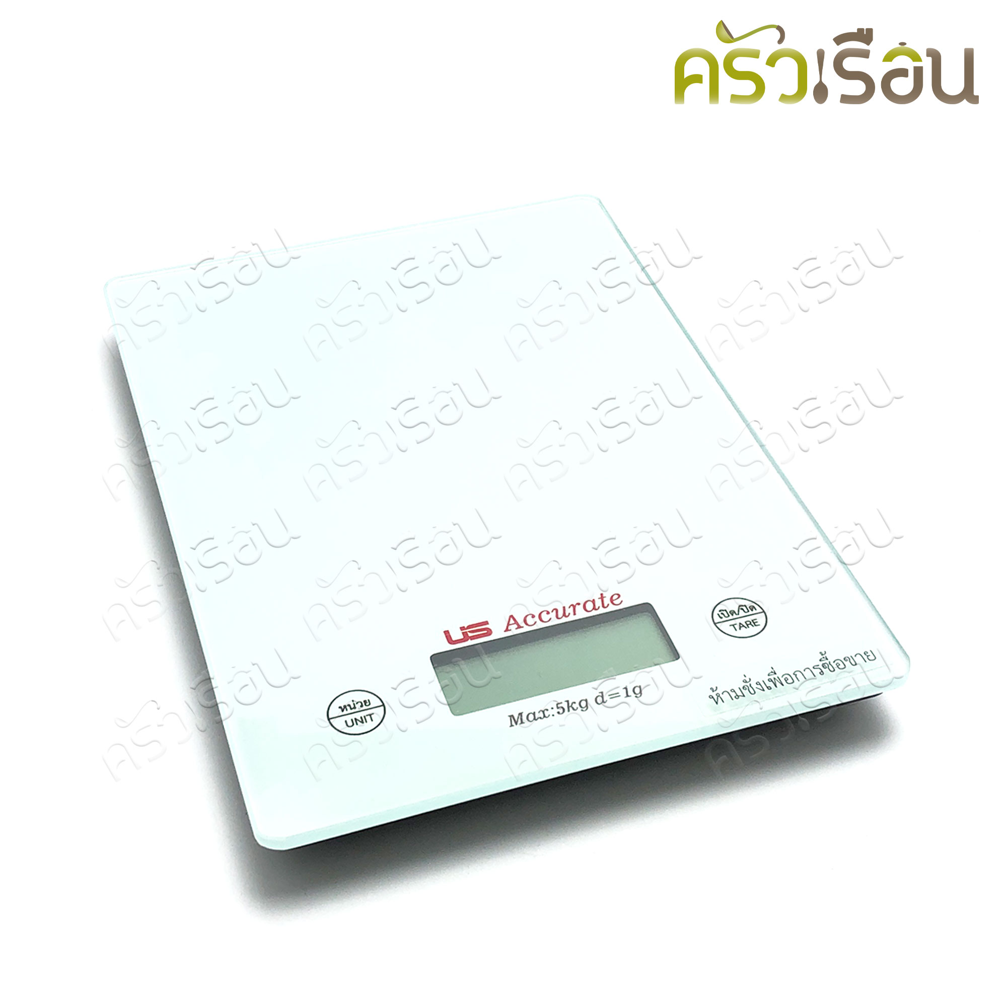 US เครื่องชั่งน้ำหนัก ดิจิตอ ใช้ในห้องครัว 5 กก. 14.5 x 20 x 2 ซม. ไวท์กลาส SCD-5W เครื่องชั่ง Digital กิโล ตาชั่งดิจิตอล