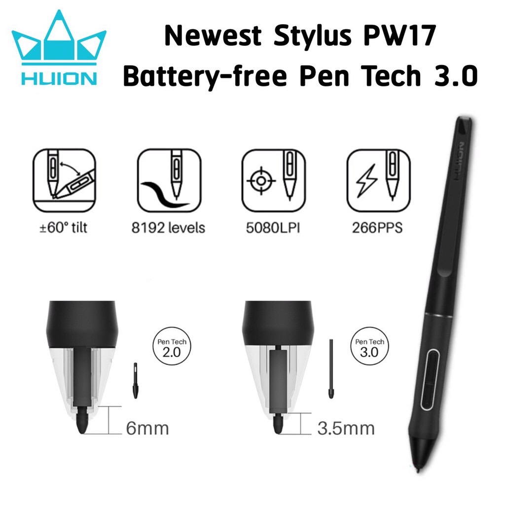 Huion พร้อมส่ง Pen Dipslay Kamvas 13(รับประกัน 2 ปี-มีศูนย์ไทย) เมาส์ปากกาพร้อมหน้าจอสำหรับวาดภาพกราฟฟิก Kamvas13