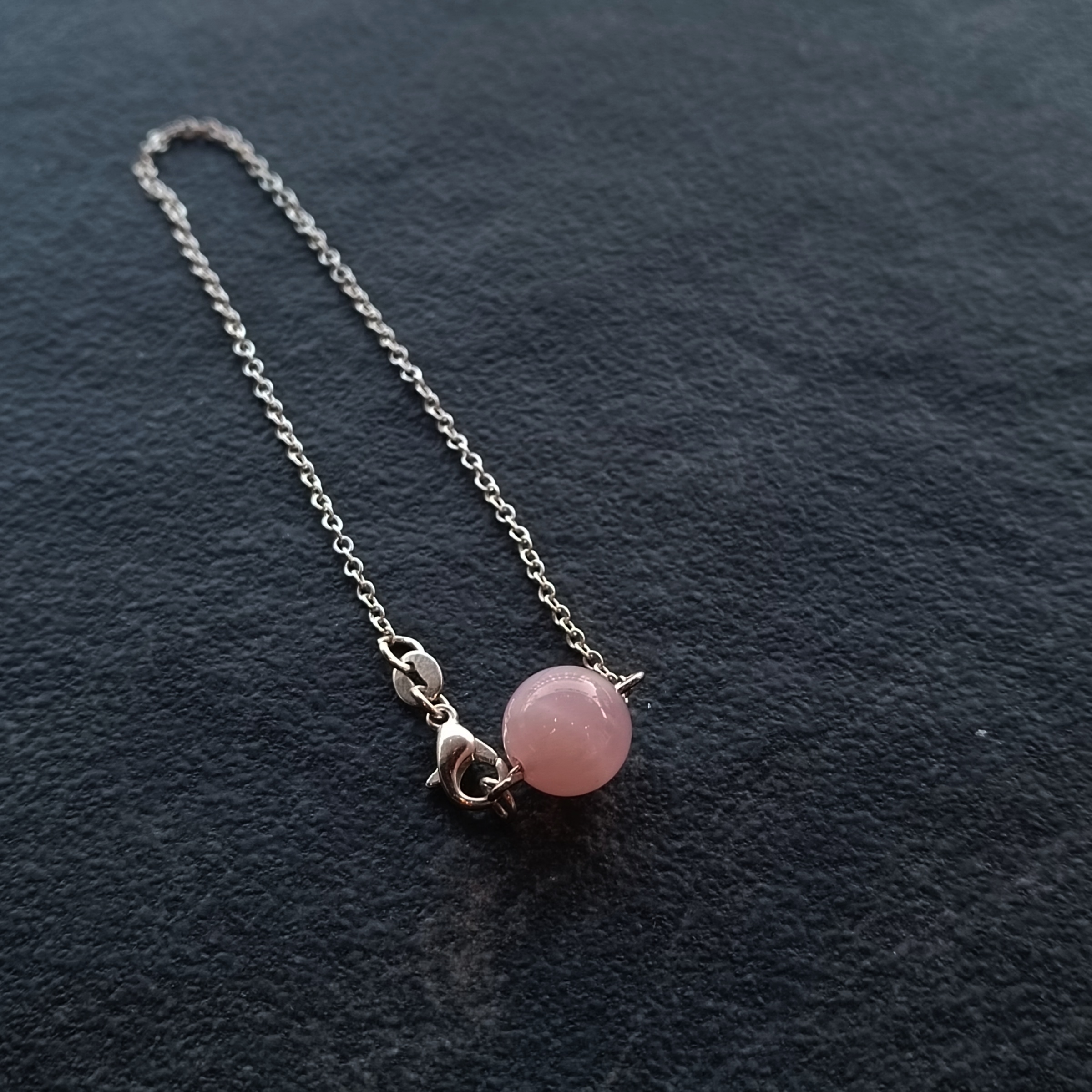 สร้อยข้อมือเงินแท้ 925 "Lak Lak " ประดับหินแท้ Rose Quartz Bracelet (เมตตามหานิยม)