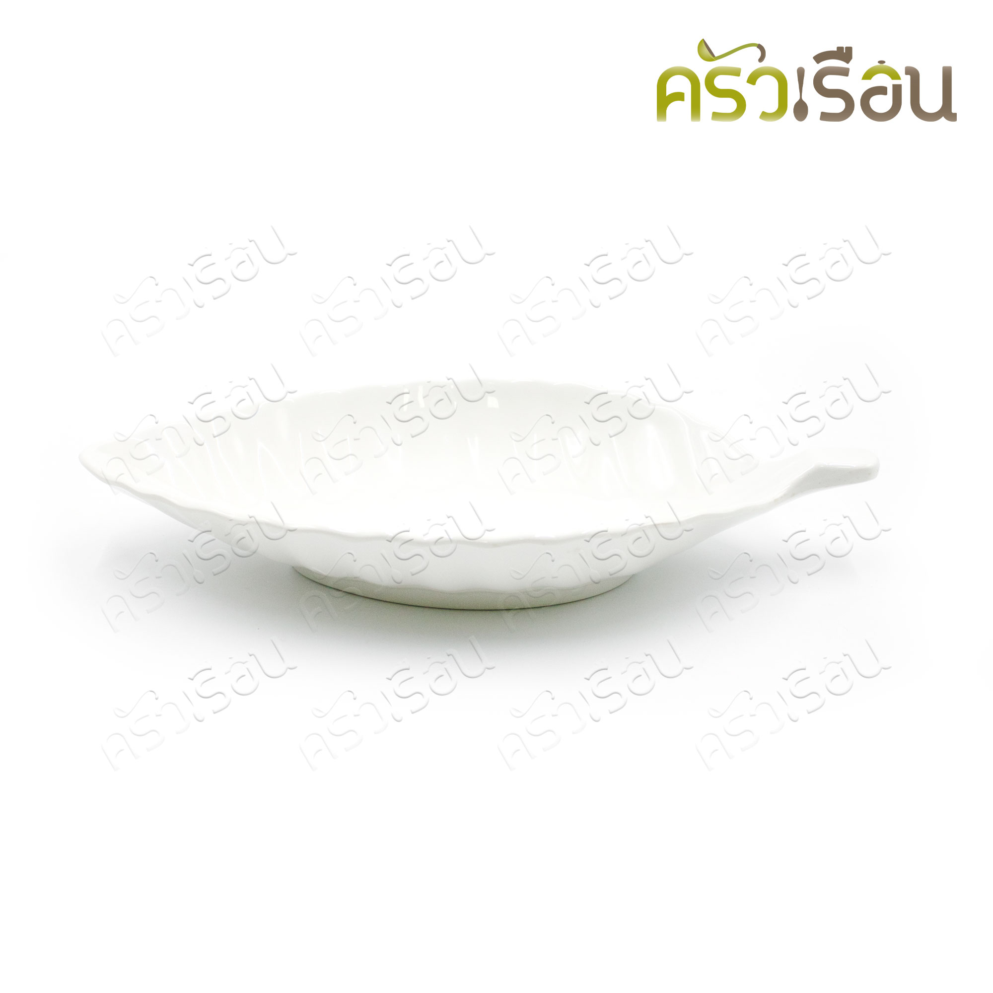 Phoenix Deep leaf-shaped serving plate, melamine, white, 27.3 x 14.5 x 4.3 cm. CH25411