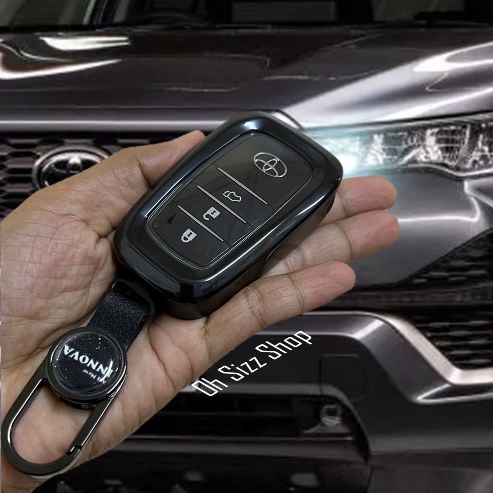 เคสรีโมทรถ Toyota Innova Zenix 2023 แบบ 2 ชั้น รุ่นถอดกุญแจในรีโมทได้ (Double-Layer Metal Aluminum Alloy Key Cover with transparent push button Guard) โตโยต้า อินโนวา ตัวใหม่ 2023 -All New Innova Zenix ใหม่